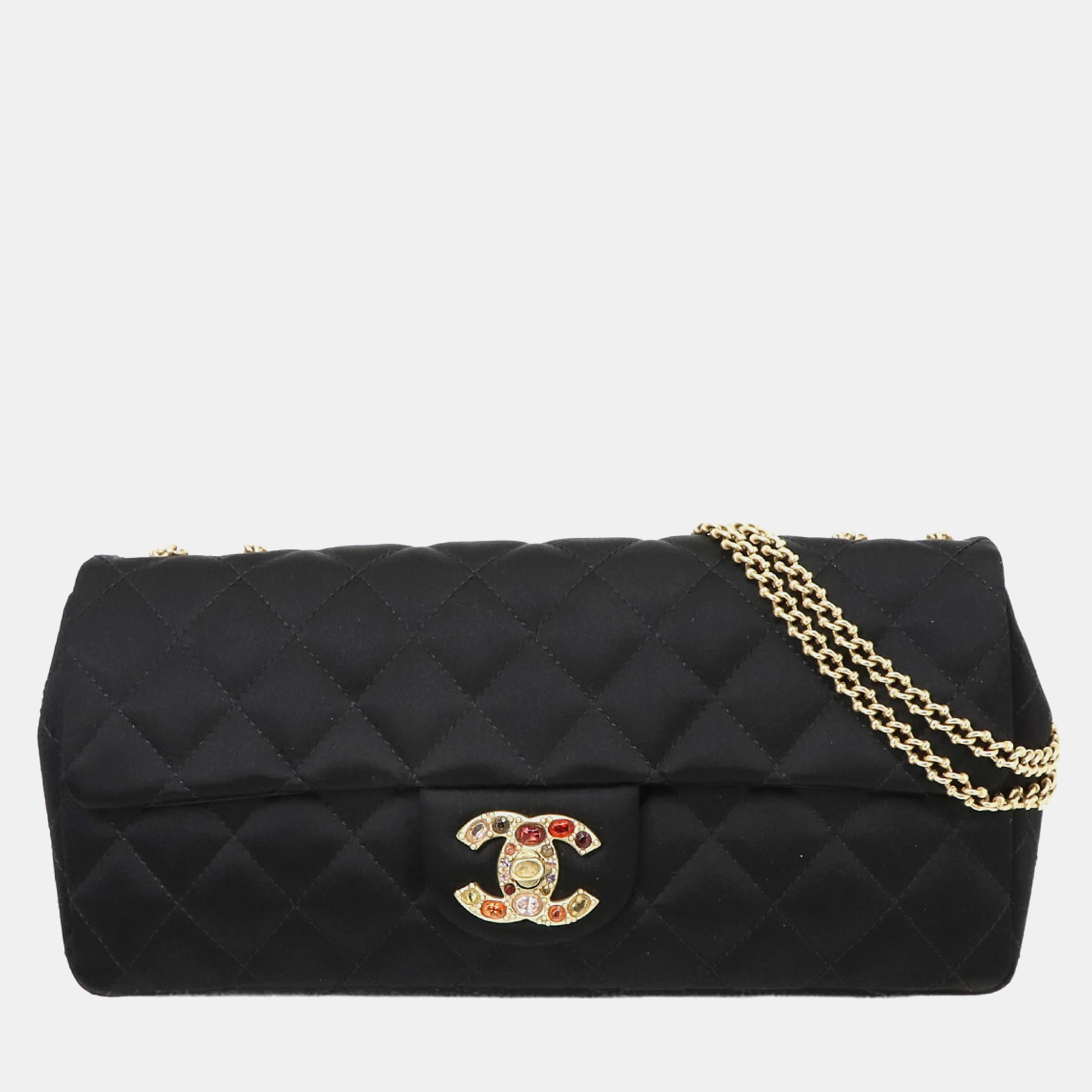 

Chanel Black Satin Chain Shoulder Bag