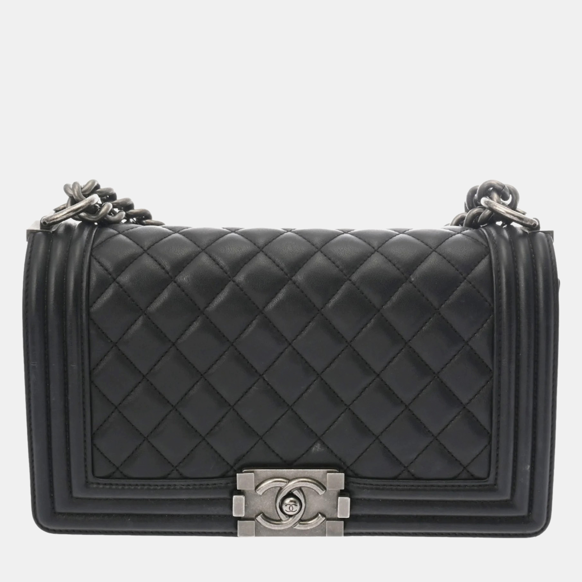 

Chanel Black Leather Boy Chain Shoulder Bag