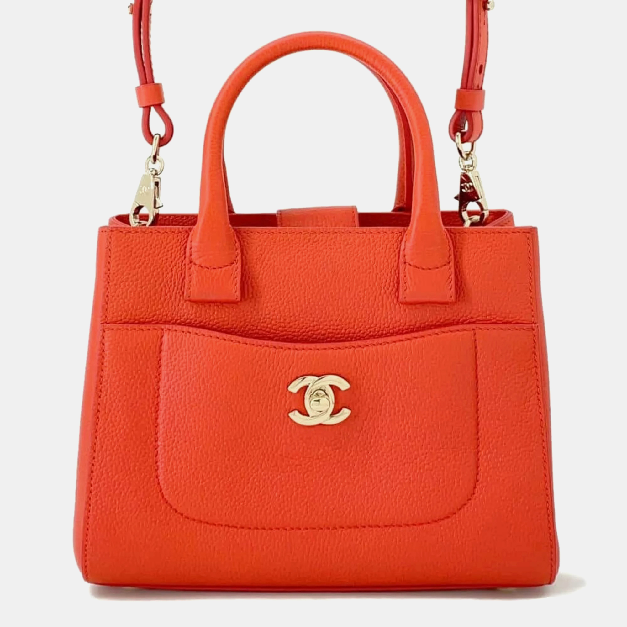 

Chanel Red Leather Executive Tote Bag
