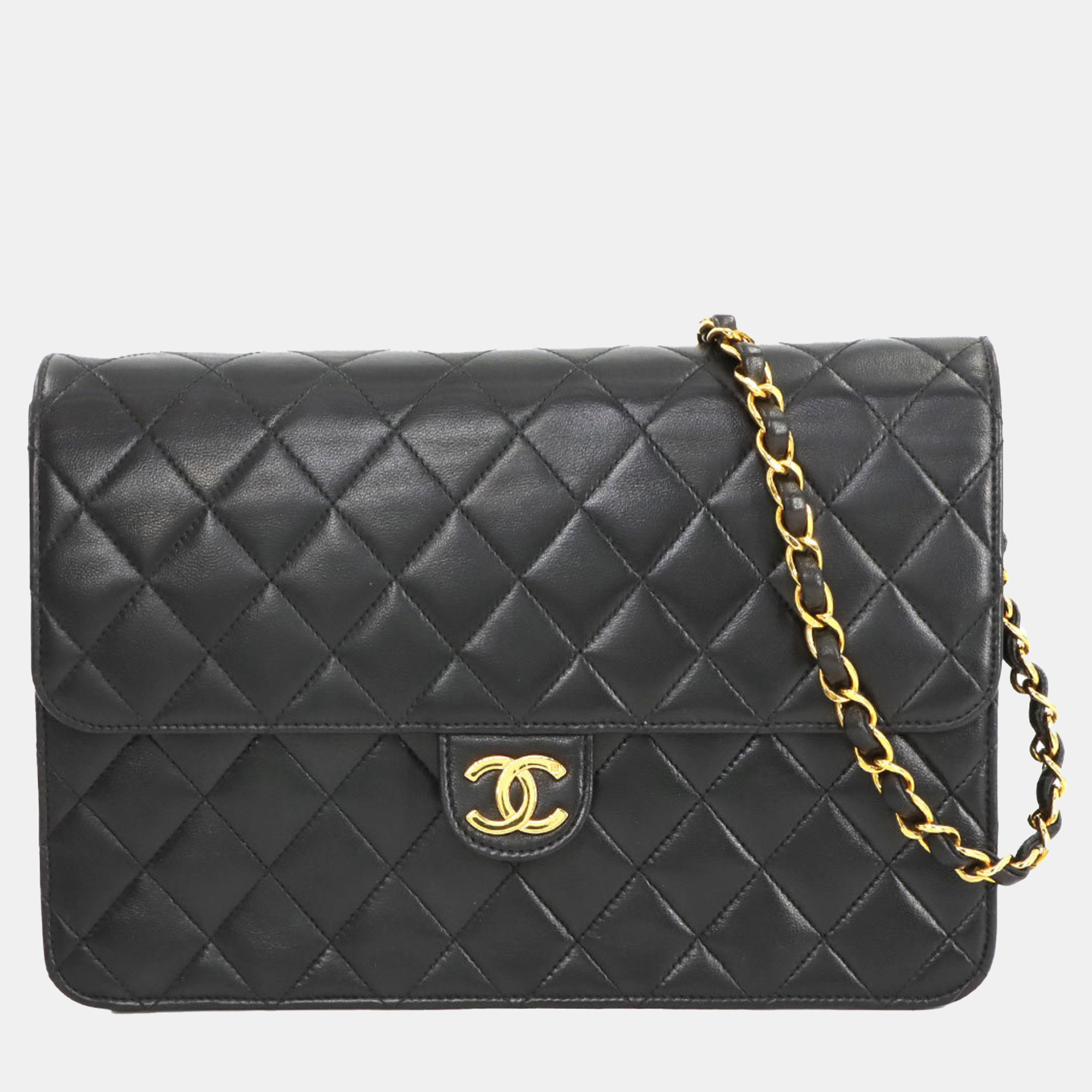 

Chanel Black Leather Matelasse Chain Shoulder Bag