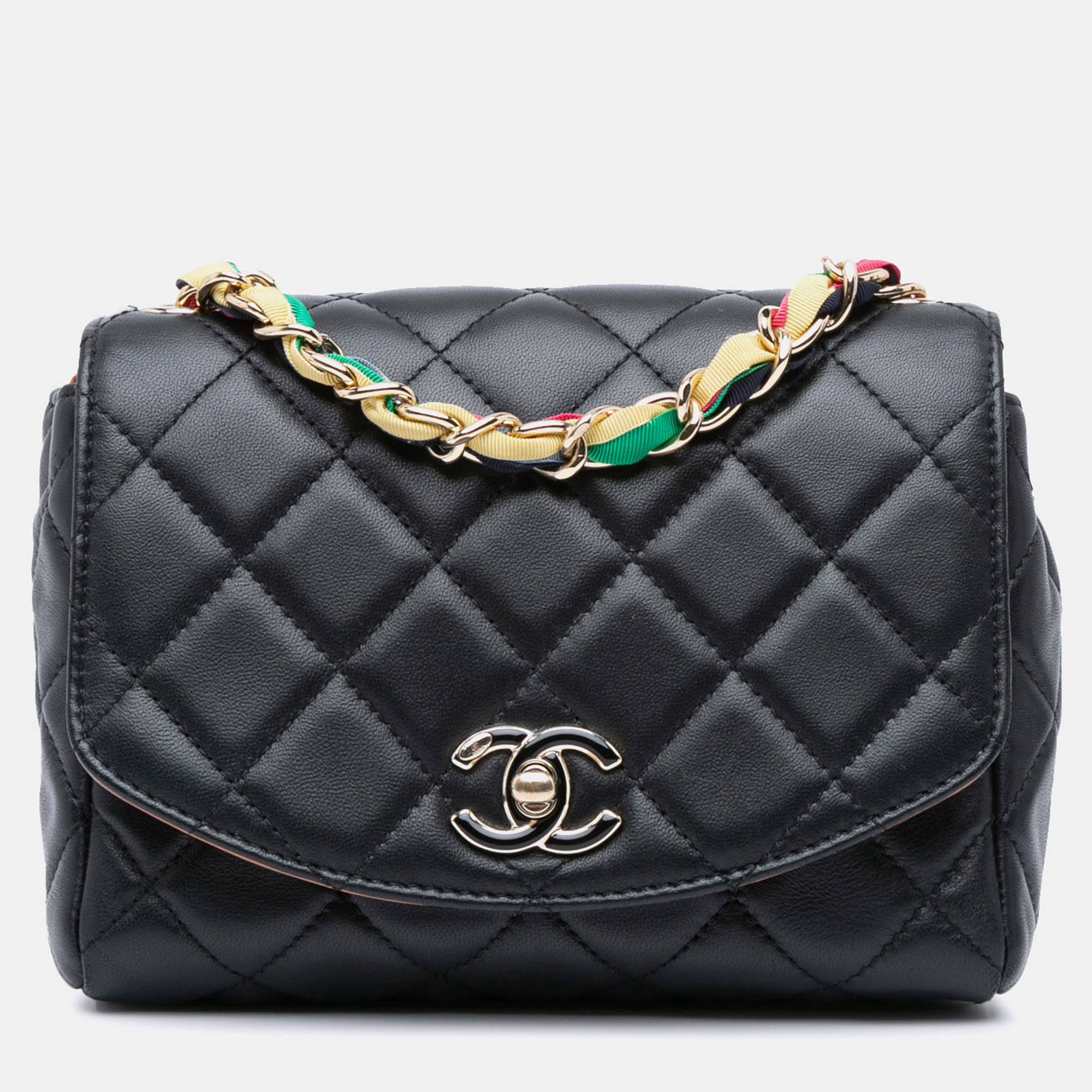 

Chanel Black Small Quilted Lambskin Ribbon Flap