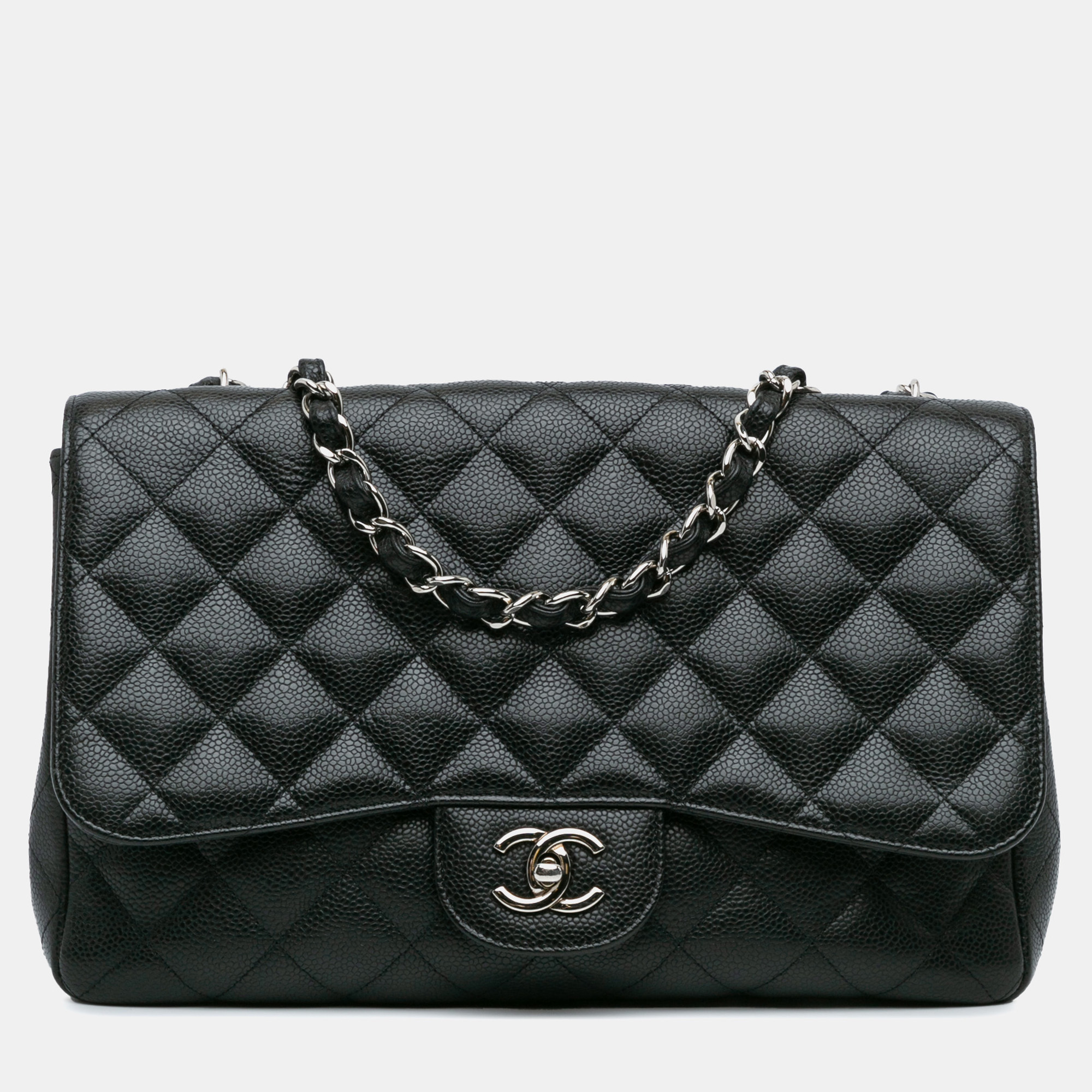 

Chanel Black Jumbo Classic Caviar Single Flap