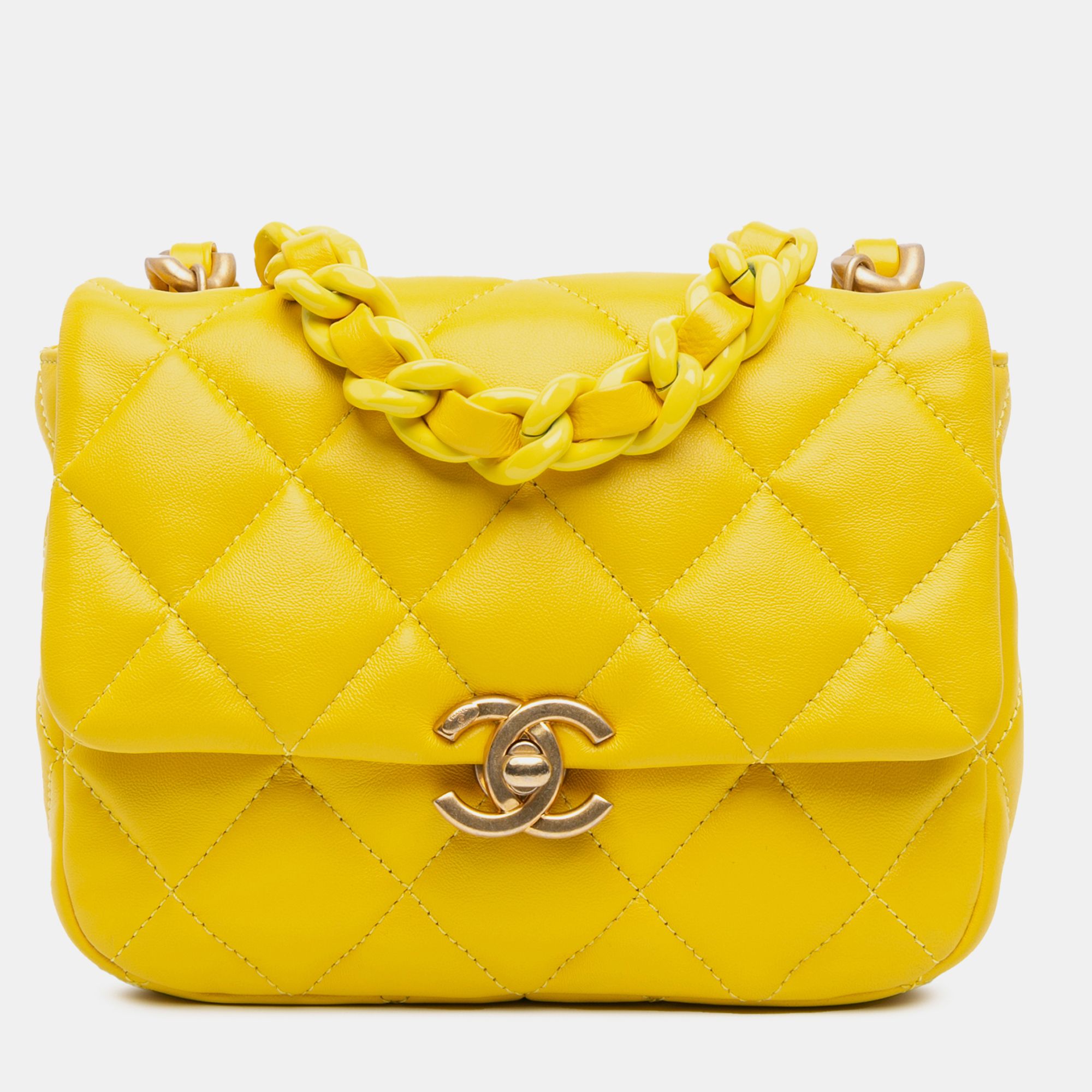 

Chanel Yellow Mini Quilted Lambskin Candy Chain Crossbody