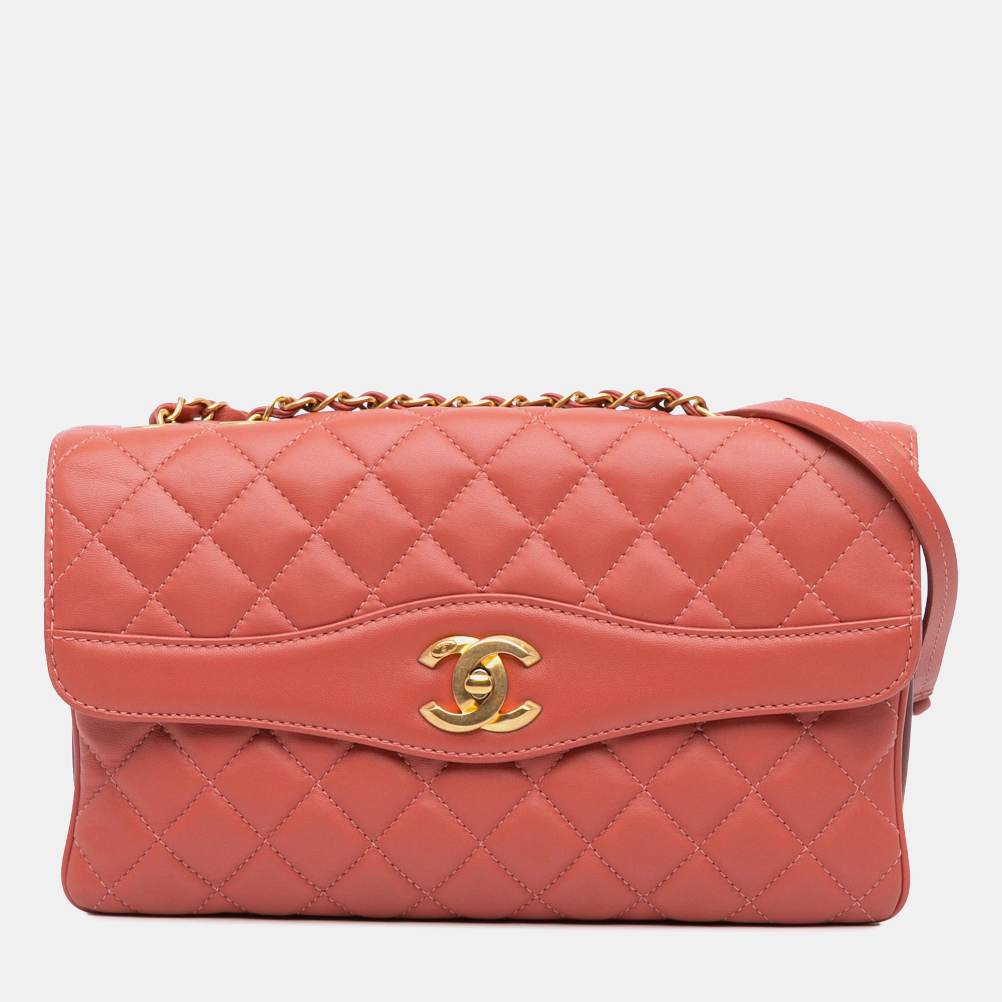 

Chanel Pink Large Quilted Lambskin Daily Companion Flap