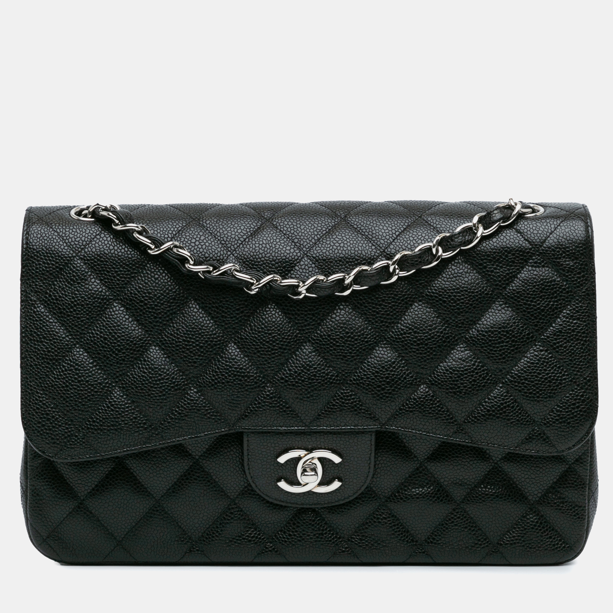 

Chanel Black Jumbo Classic Caviar Double Flap