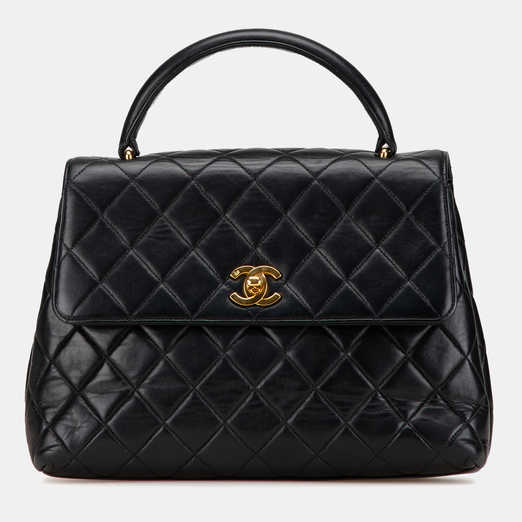 

Chanel Black Medium Lambskin Kelly Top Handle Bag