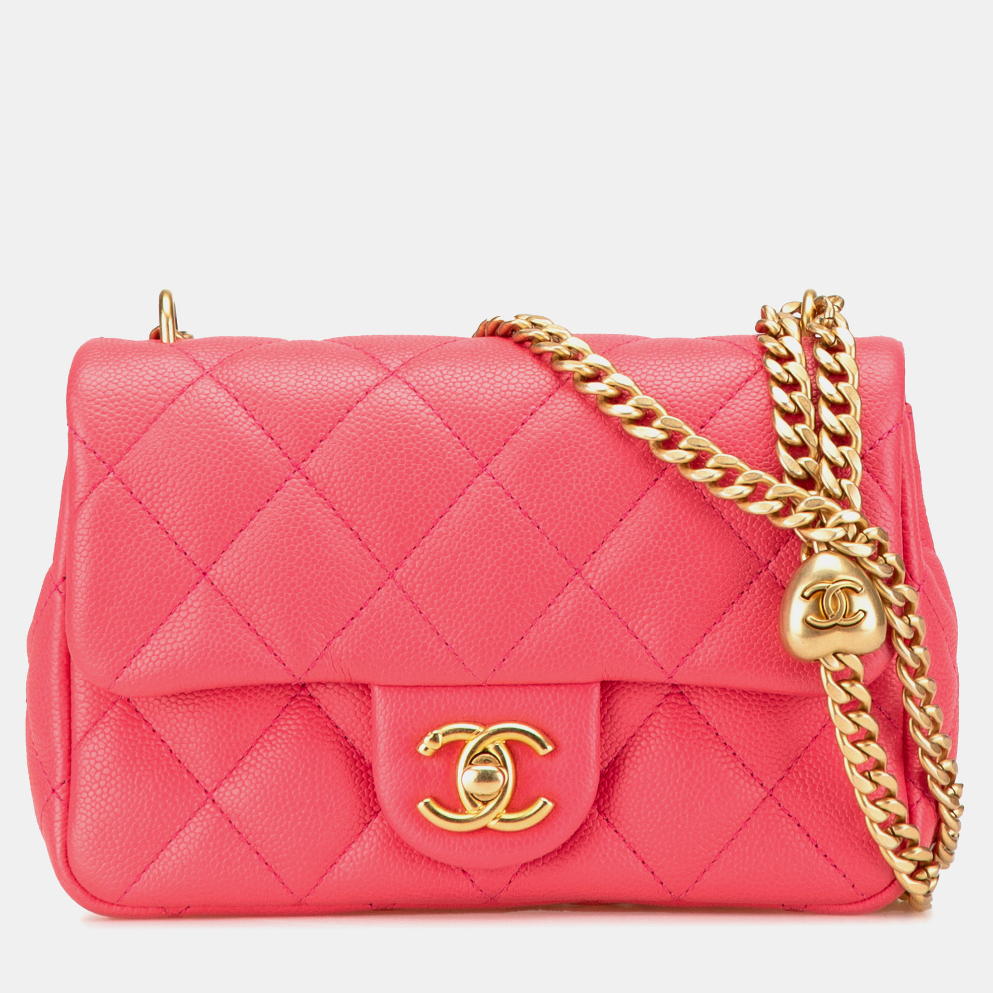 

Chanel Pink Mini Quilted Caviar Sweetheart Flap
