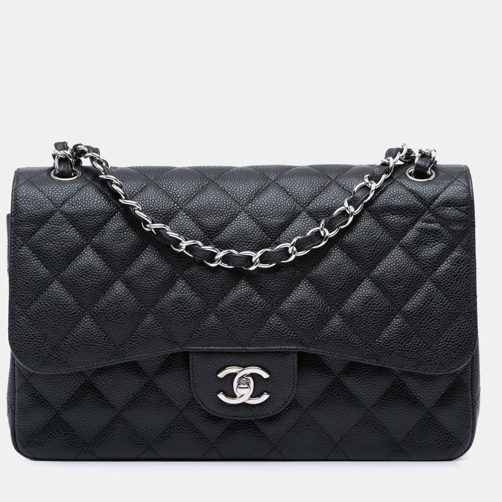 

Chanel Black Jumbo Classic Caviar Double Flap