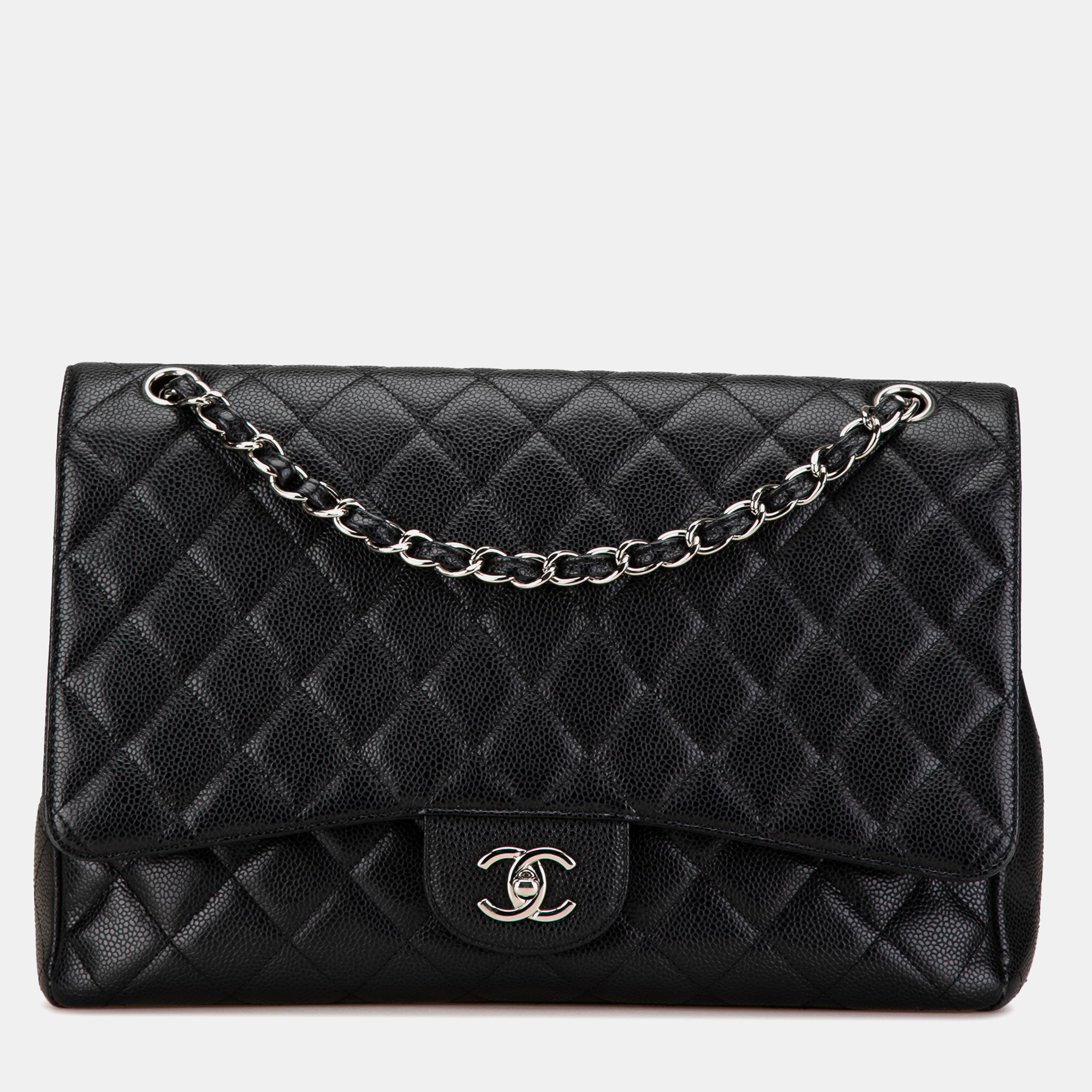 

Chanel Black Maxi Classic Caviar Single Flap