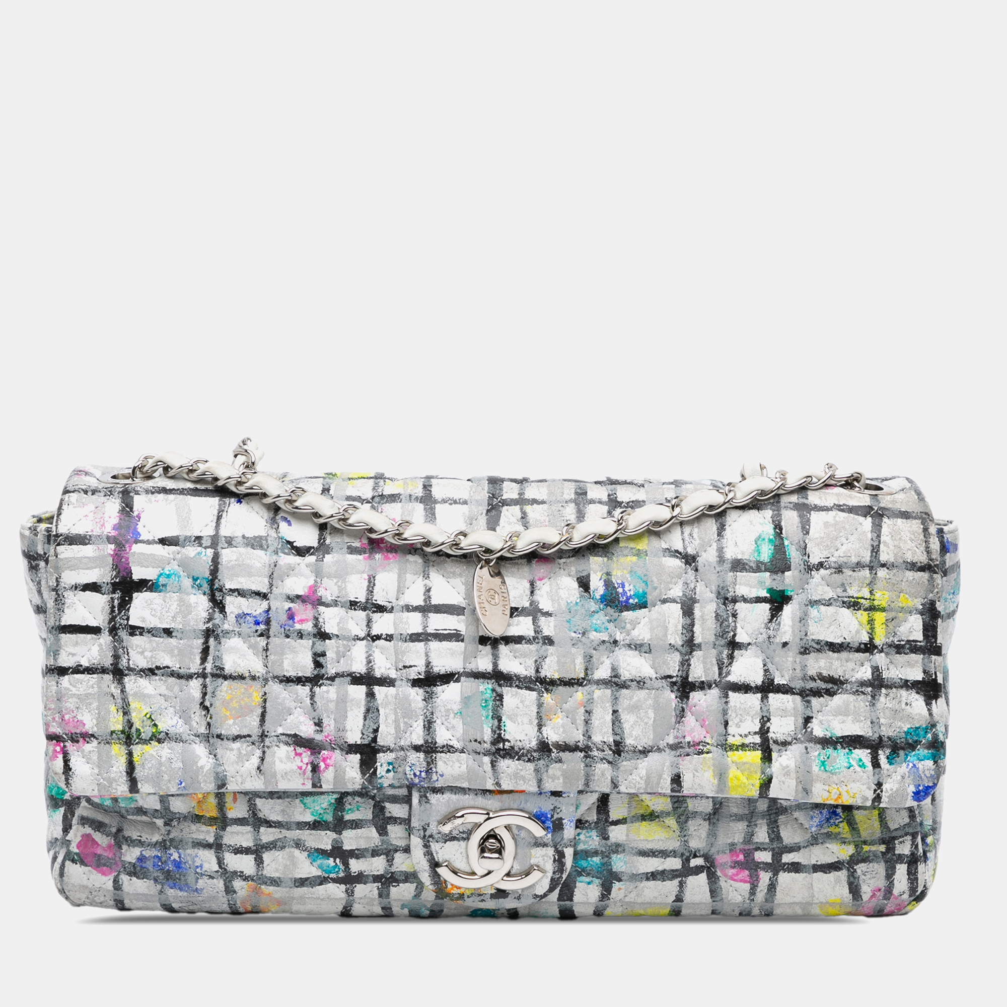 

Chanel Multicolor Medium Calfskin Hand Painted Graffiti Flap