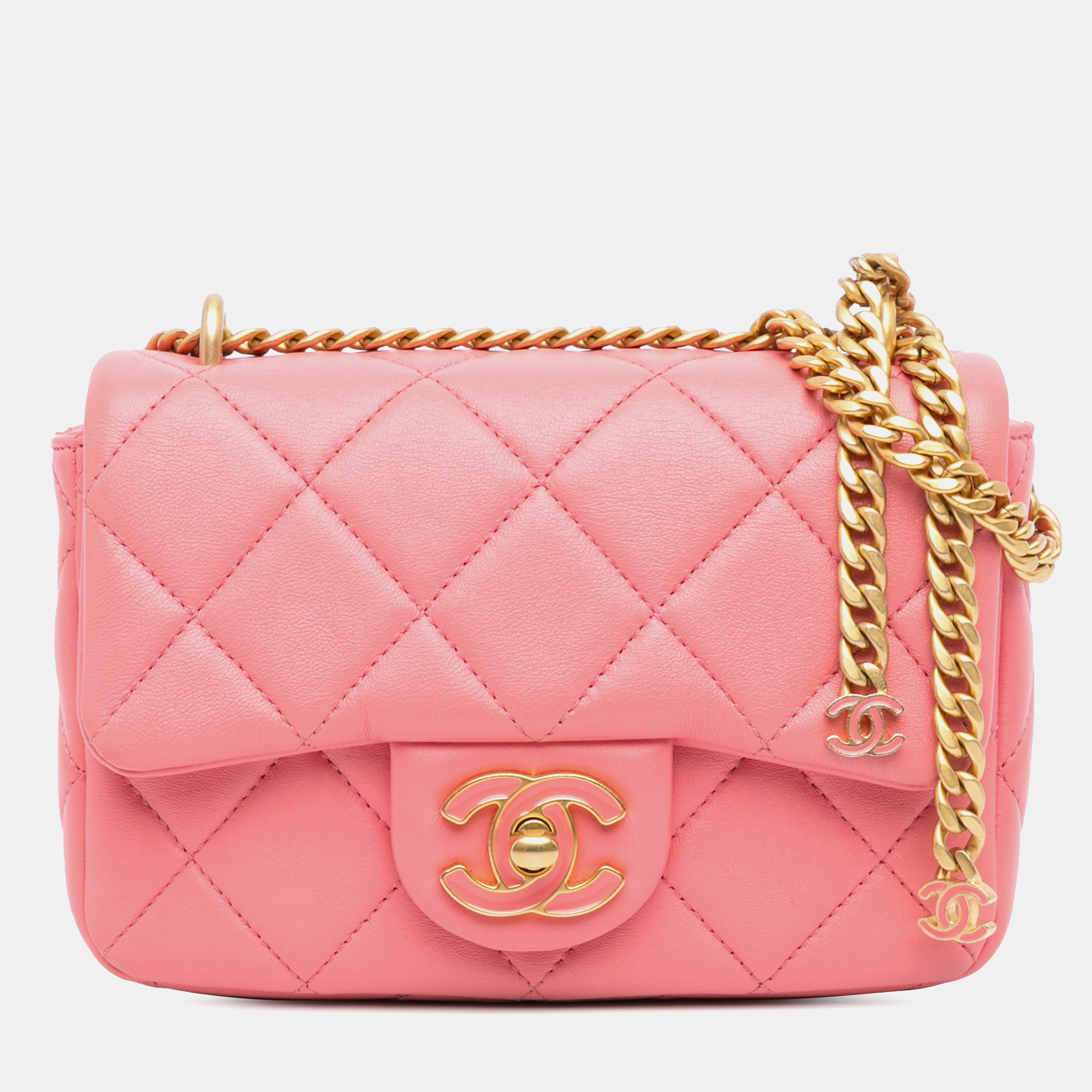 

Chanel Pink Mini Lambskin Pending CC Flap