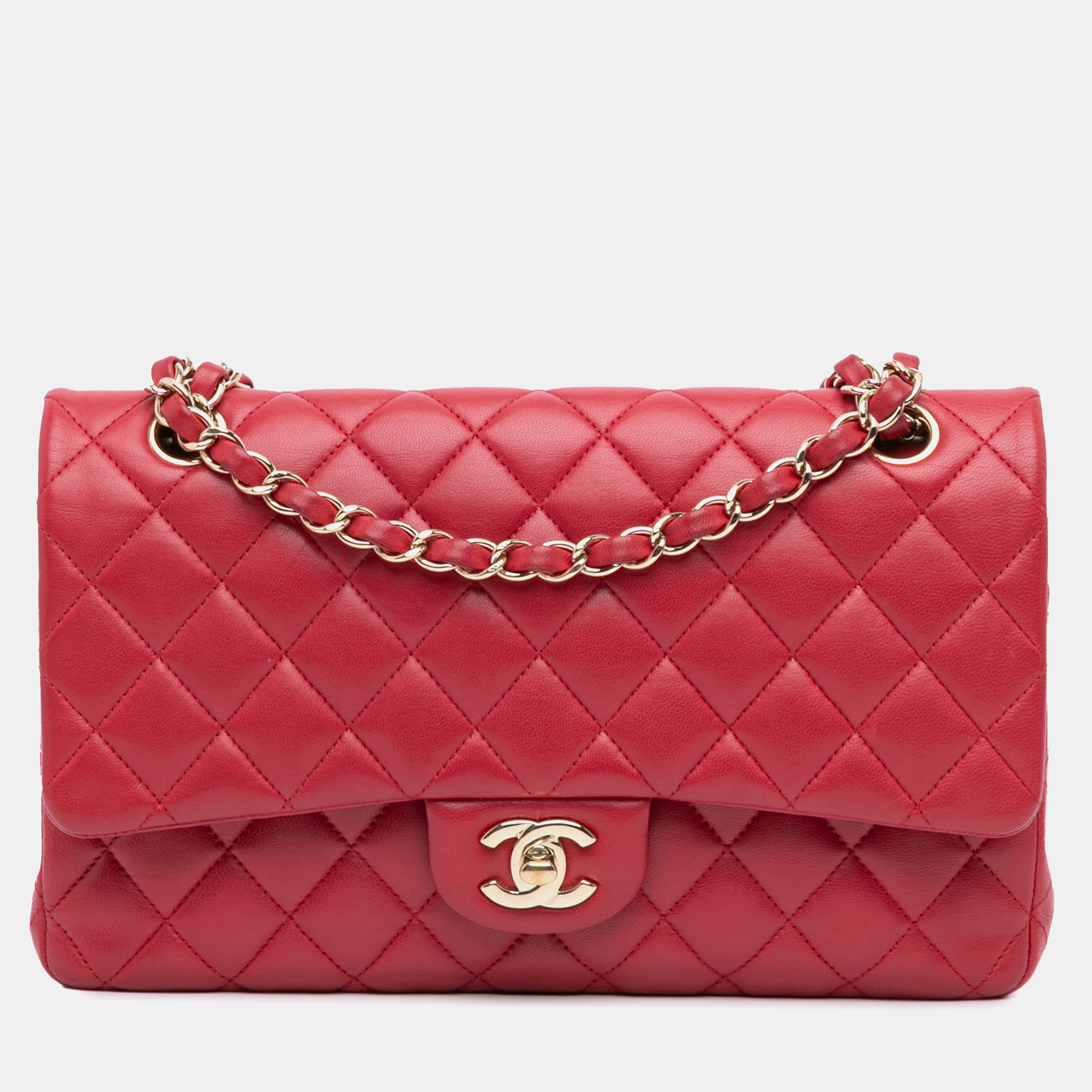 

Chanel Pink Medium Classic Lambskin Double Flap