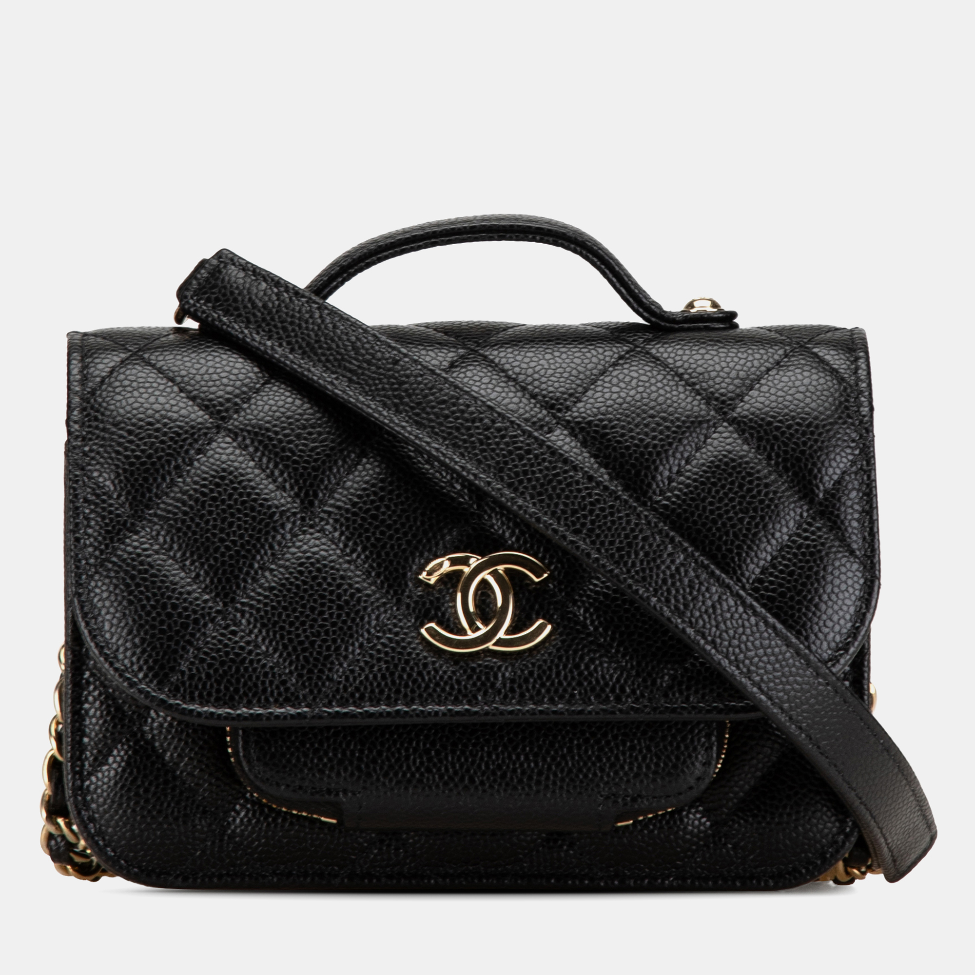 

Chanel Black Mini Caviar Business Affinity Top Handle Bag