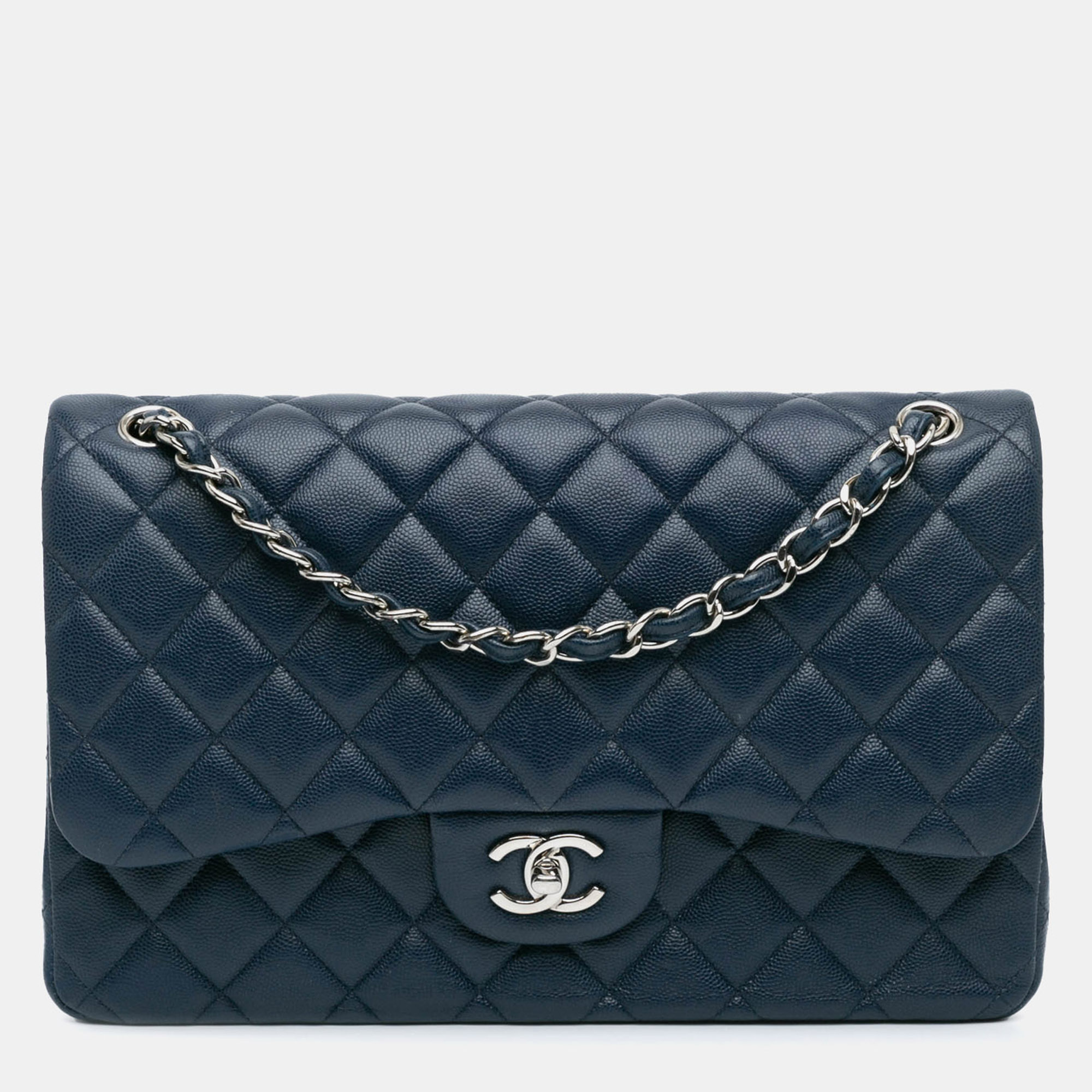 

Chanel Blue Caviar Classic Double Jumbo Flap Bag