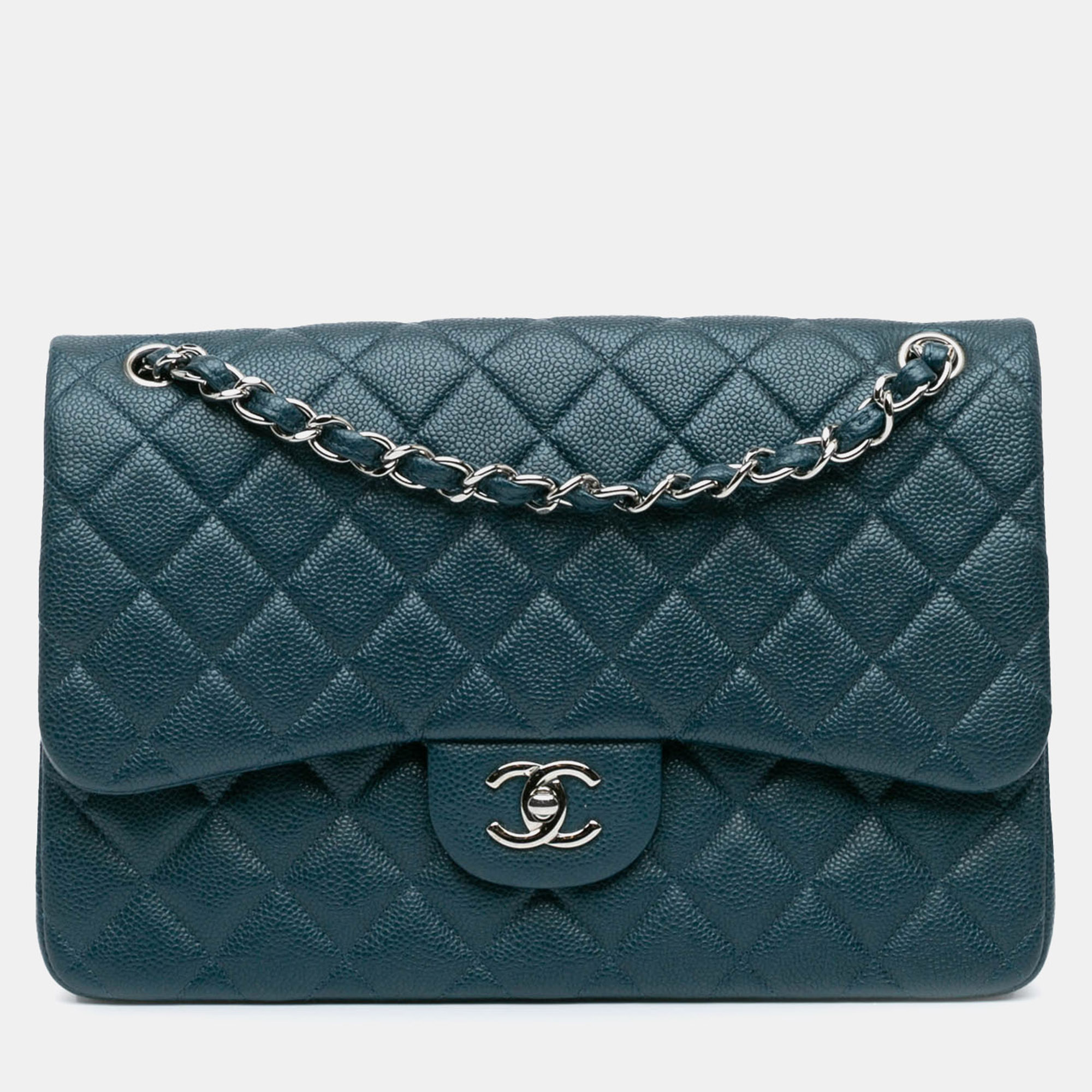 

Chanel Blue Caviar Classic Double Jumbo Flap Bag