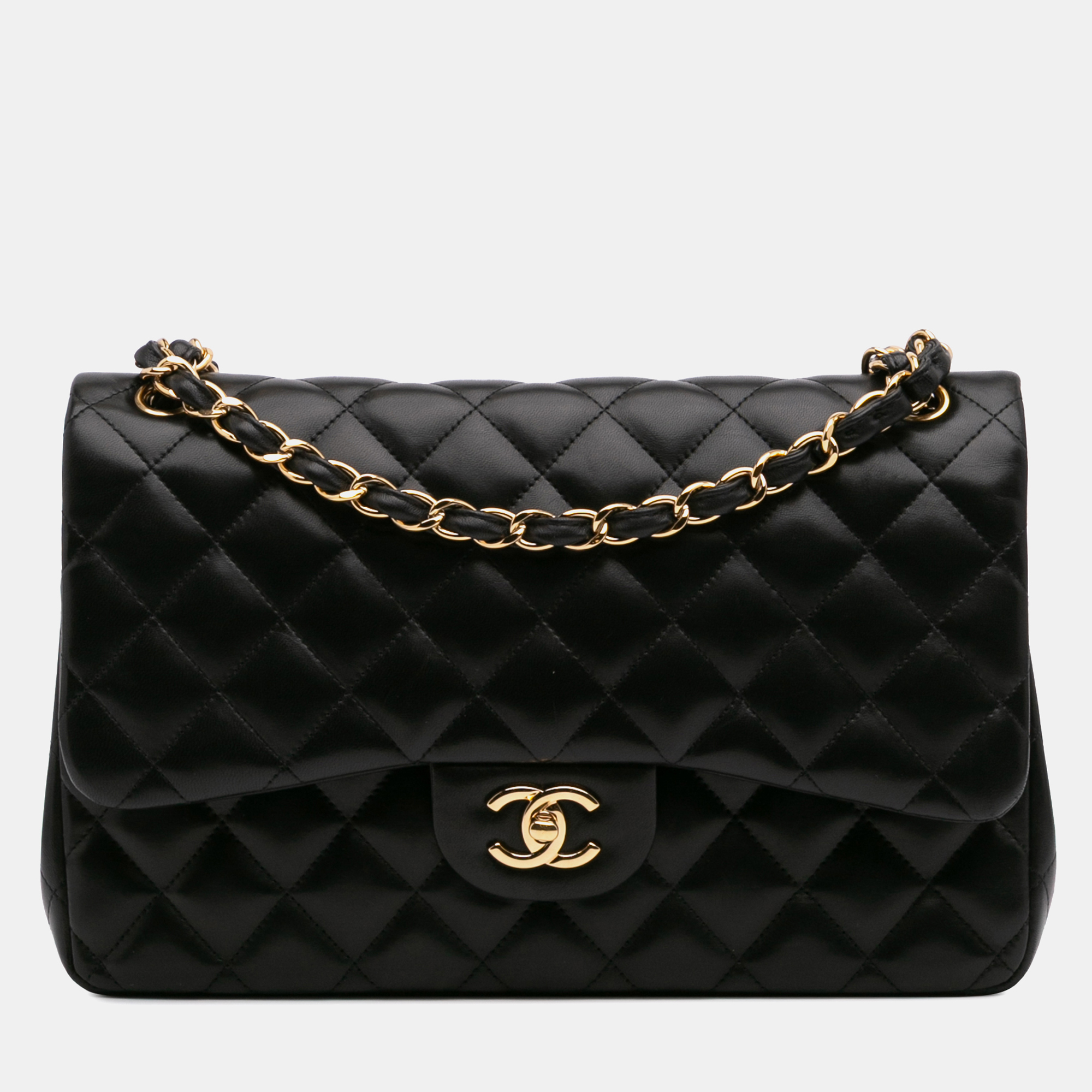 

Chanel Black Classic Lambskin Jumbo Double Flap Bag