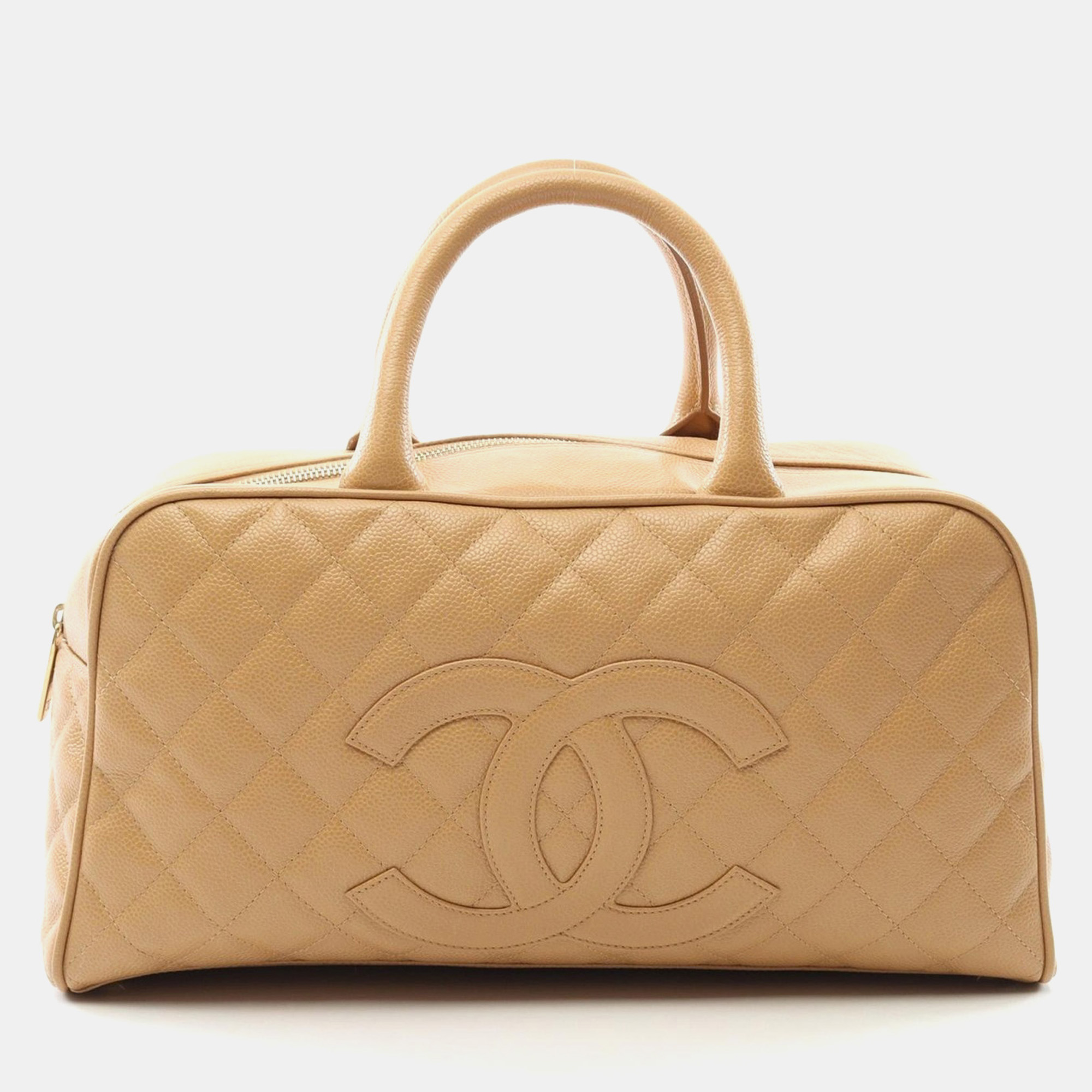 

Chanel Beige Leather Matelasse Duffel Bag