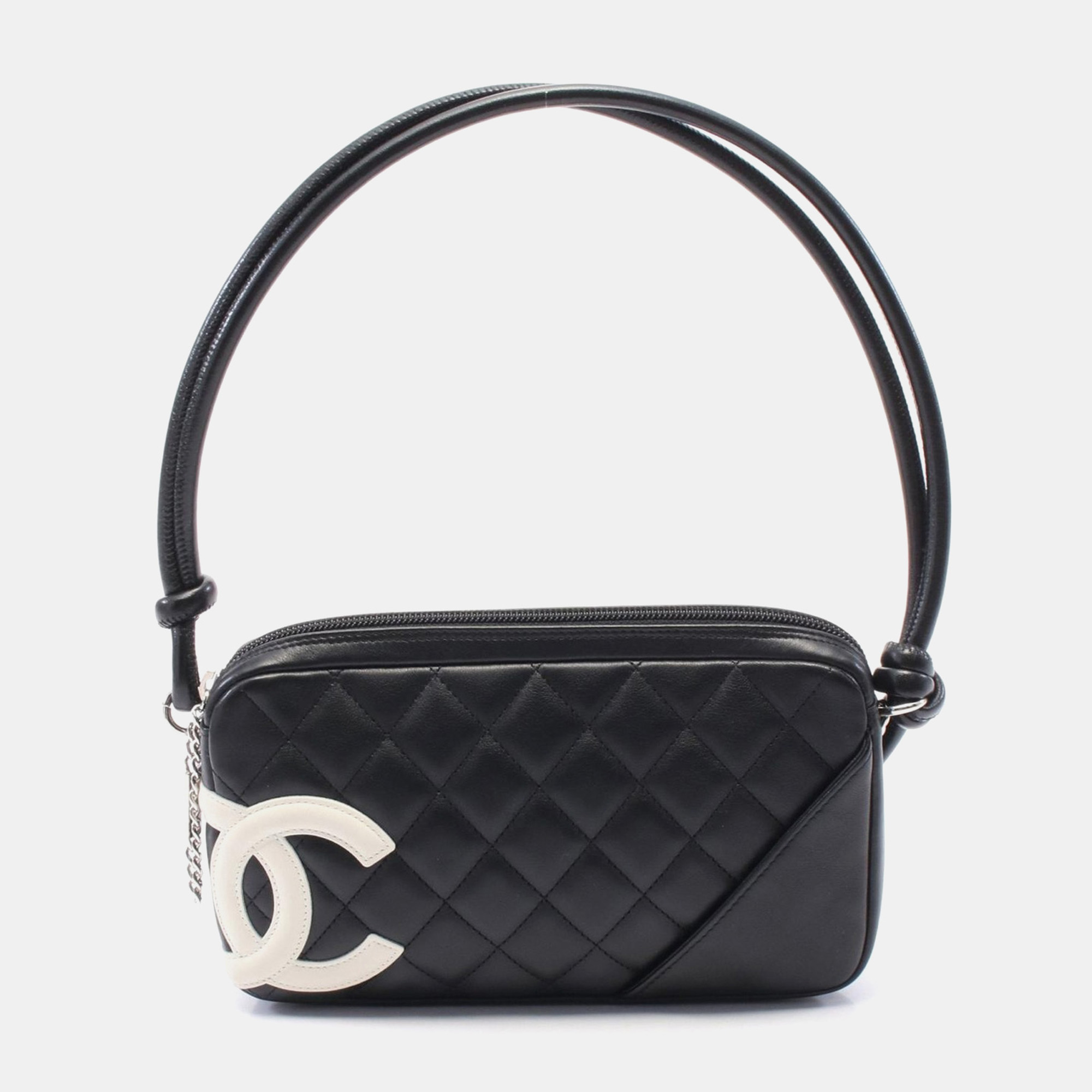 

Chanel Cambon Line Handbag Leather Black White Cc Coco