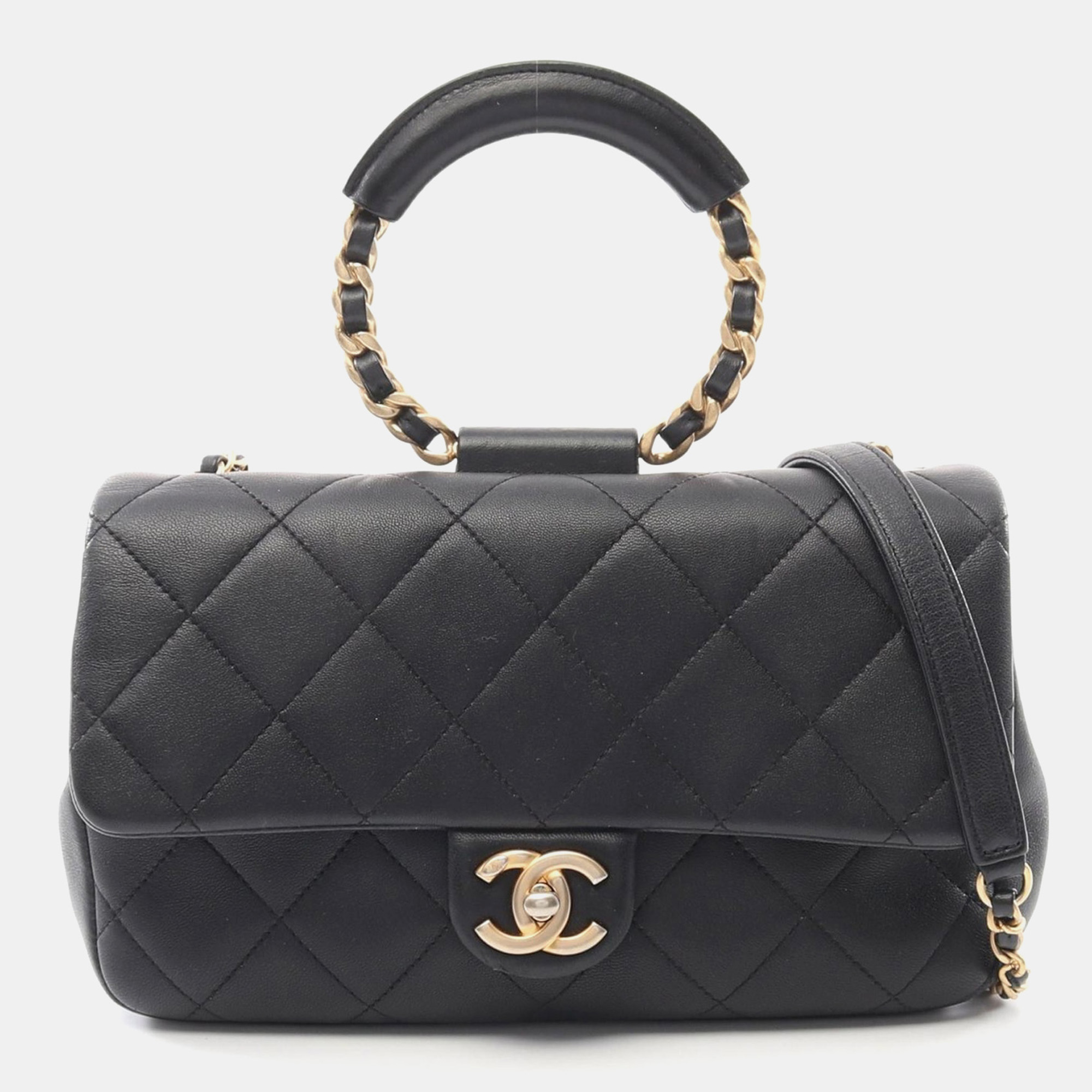 

Chanel Black Lambskin Matelasse Chain Crossbody Shoulder Bag