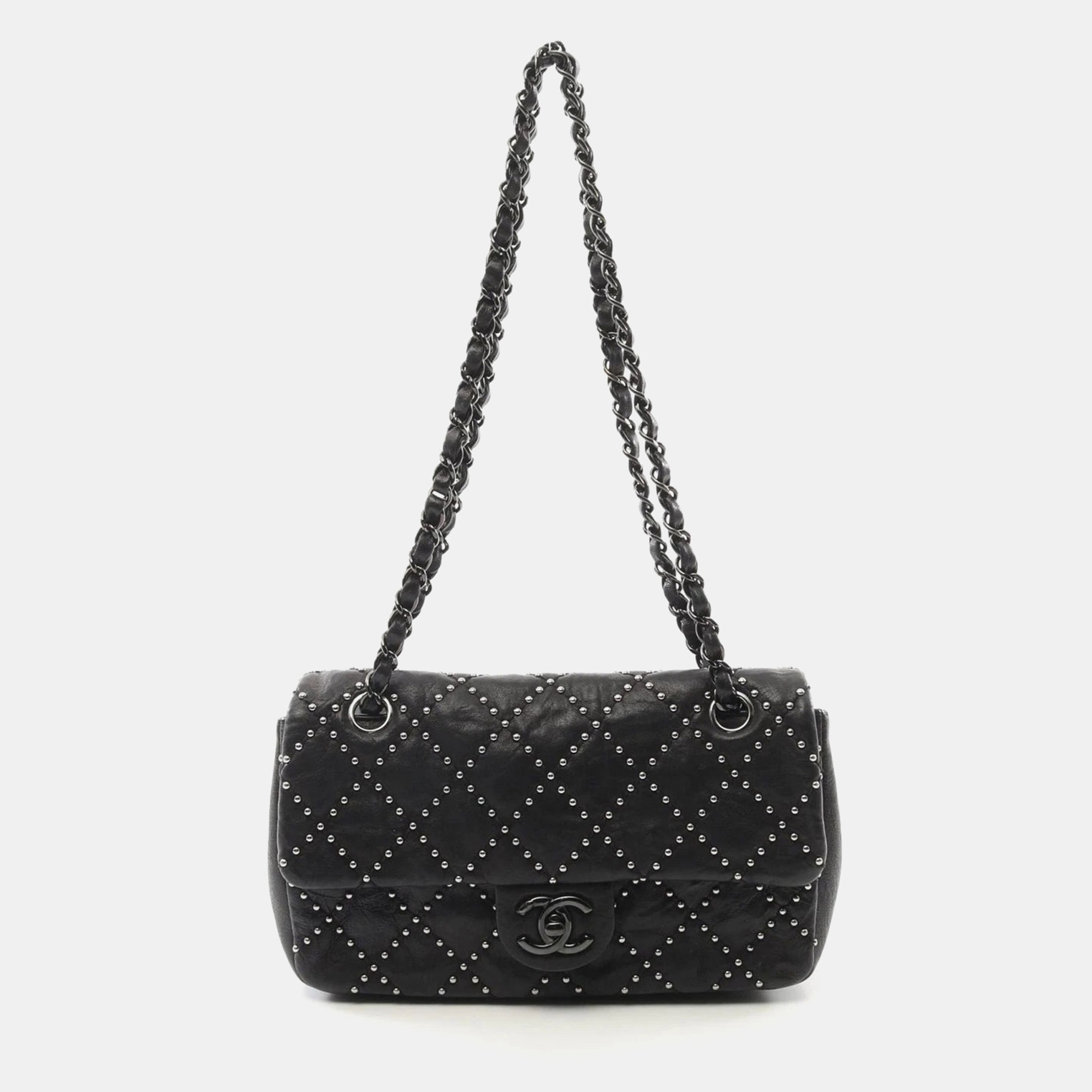 

Chanel Matelasse Chain Shoulder Bag Lamb Sheep Leather Black Shw Cc