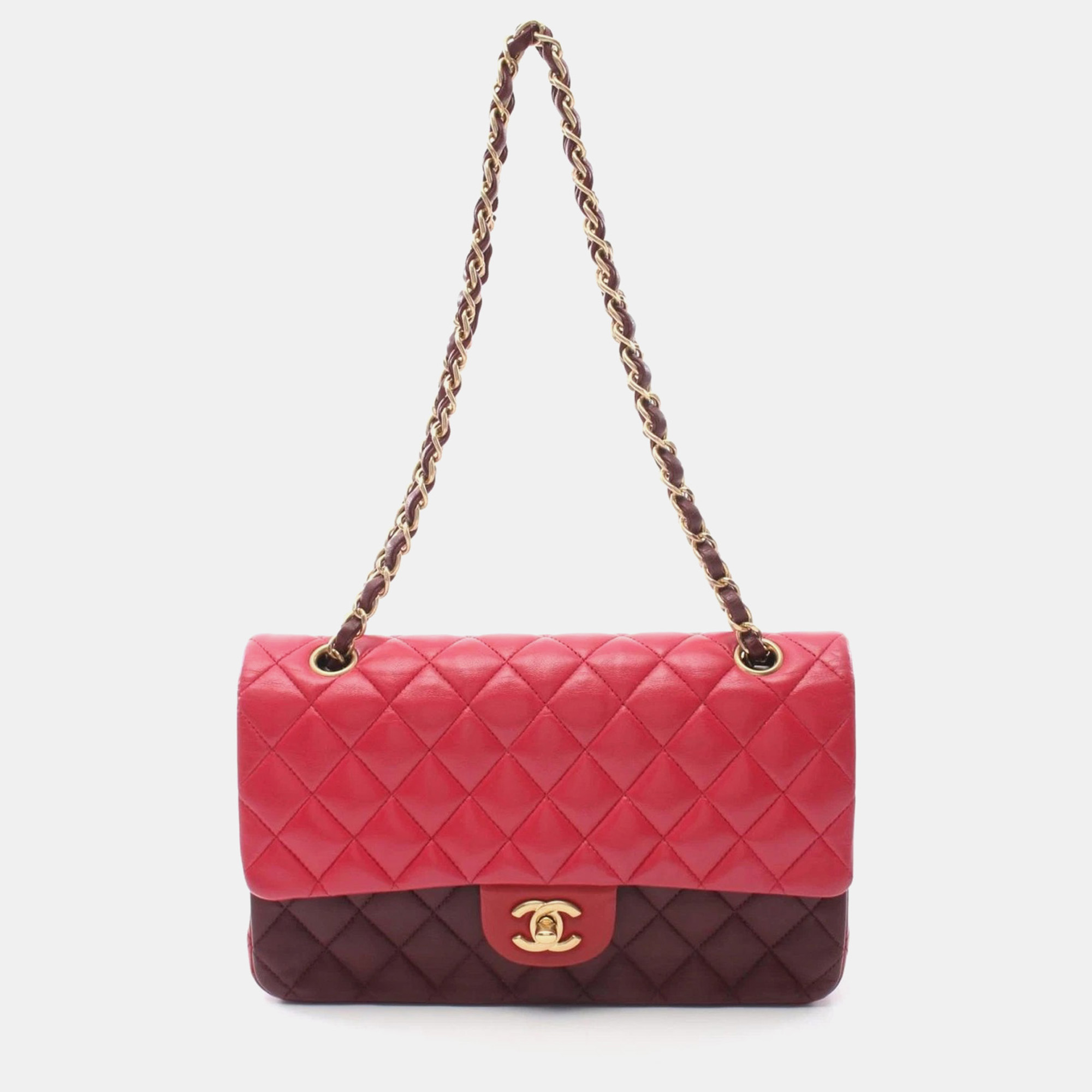 

Chanel Bordeaux Lambskin Classic Flap Chain Shoulder Bag, Brown