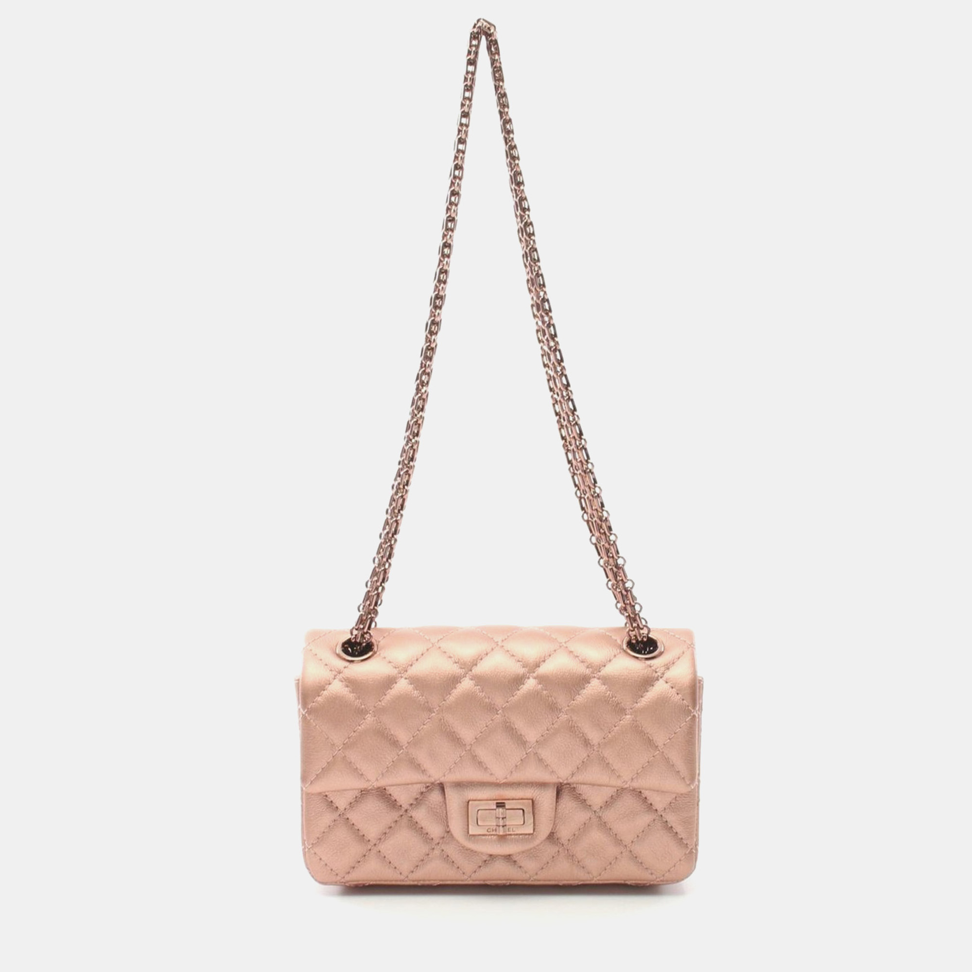 

Chanel Pink Leather 2.55 Matelasse Chain Shoulder Bag
