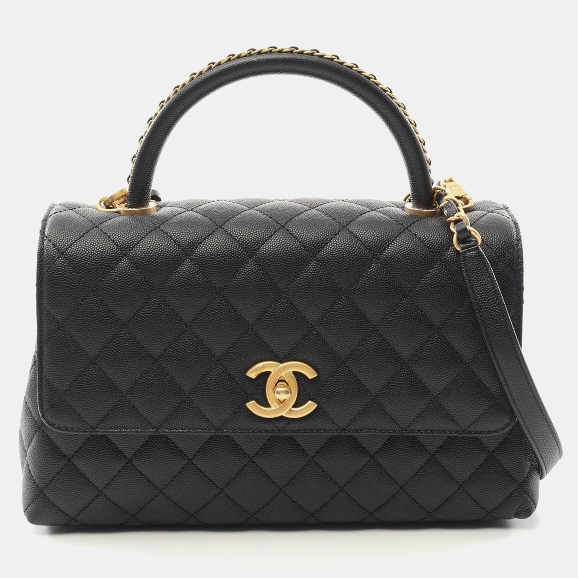 

Chanel Coco Handle 29 Matelasse Handbag Leather Black Ghw Cc