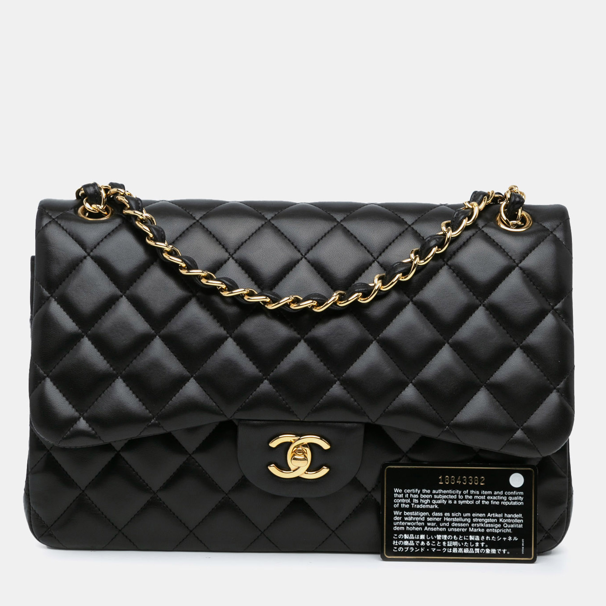 

Chanel Black Jumbo Classic Lambskin Double Flap