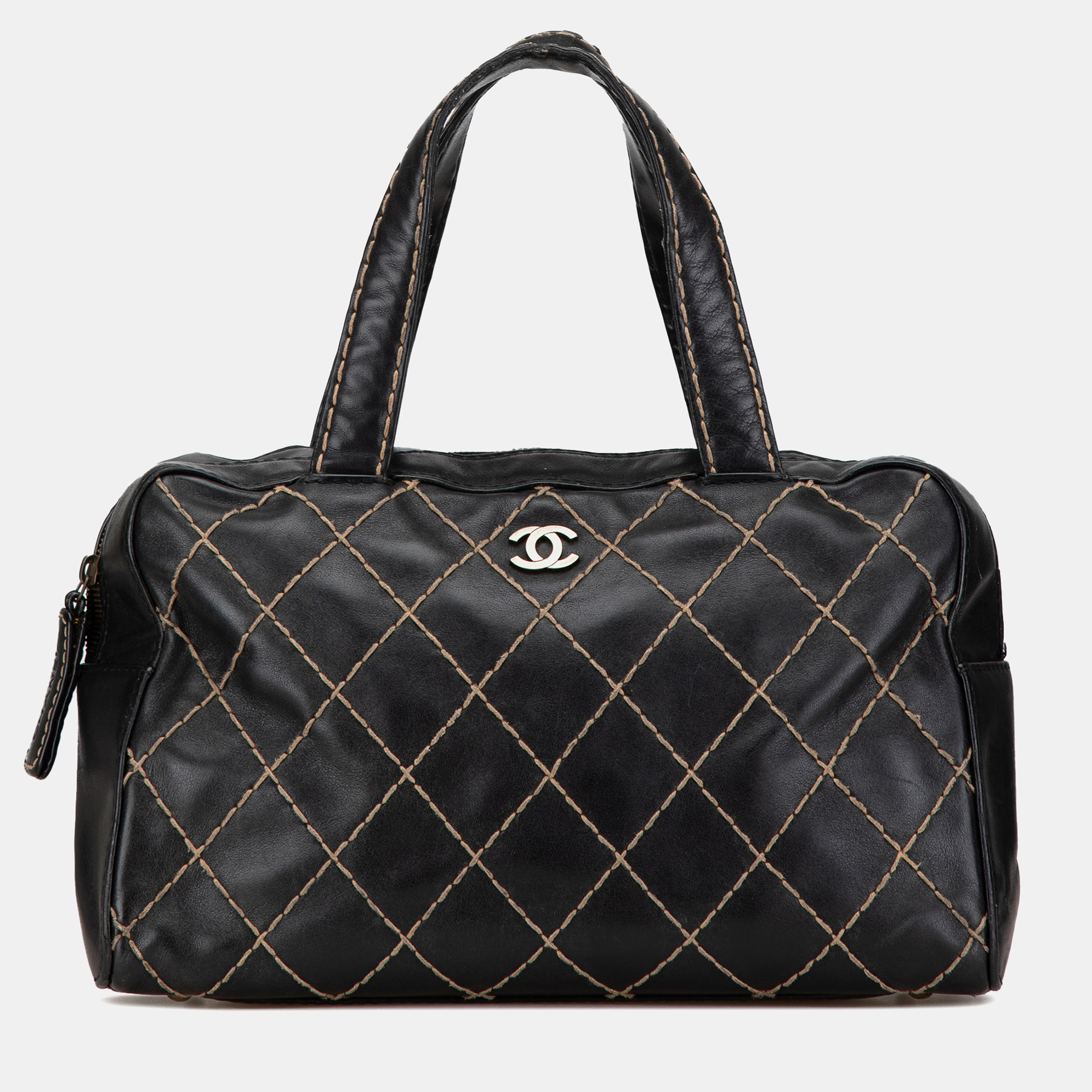 

Chanel Black CC Wild Stitch Lambskin Handbag