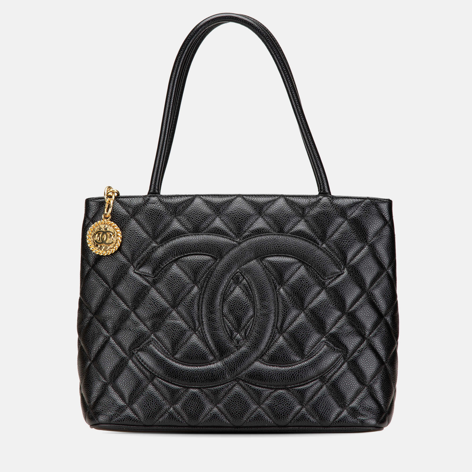 

Chanel Black Caviar Medallion Tote Bag