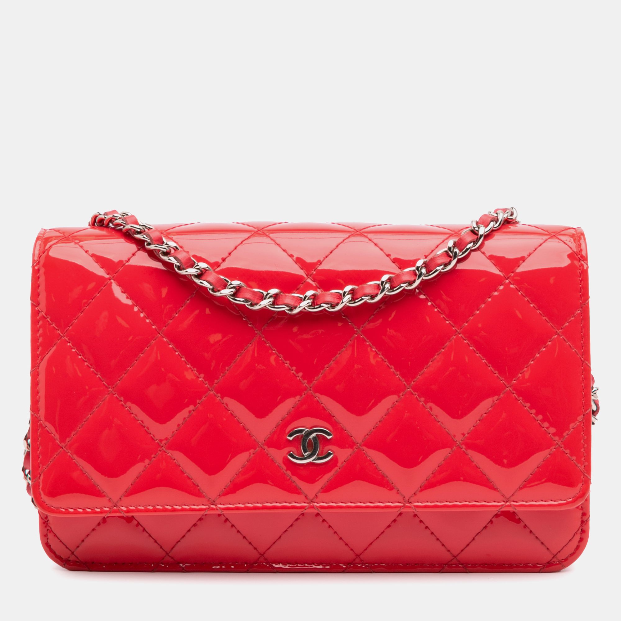

Chanel Red CC Patent Wallet on Chain