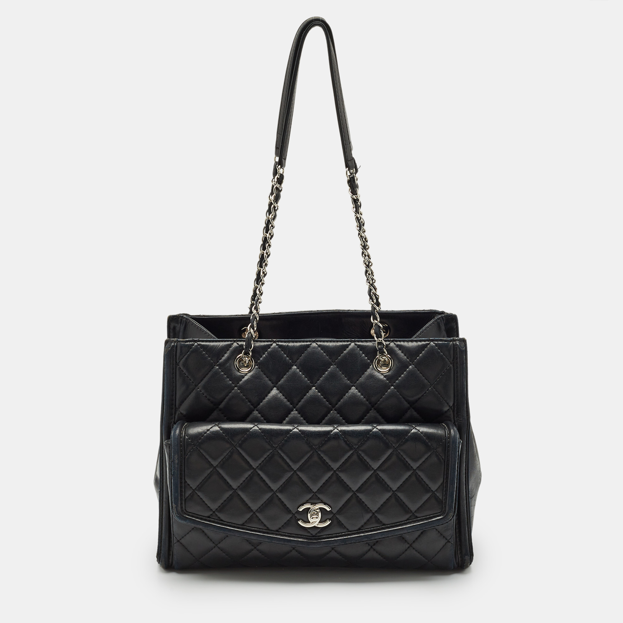 

Chanel Black Quilted Leather Geometric Shopper Tote
