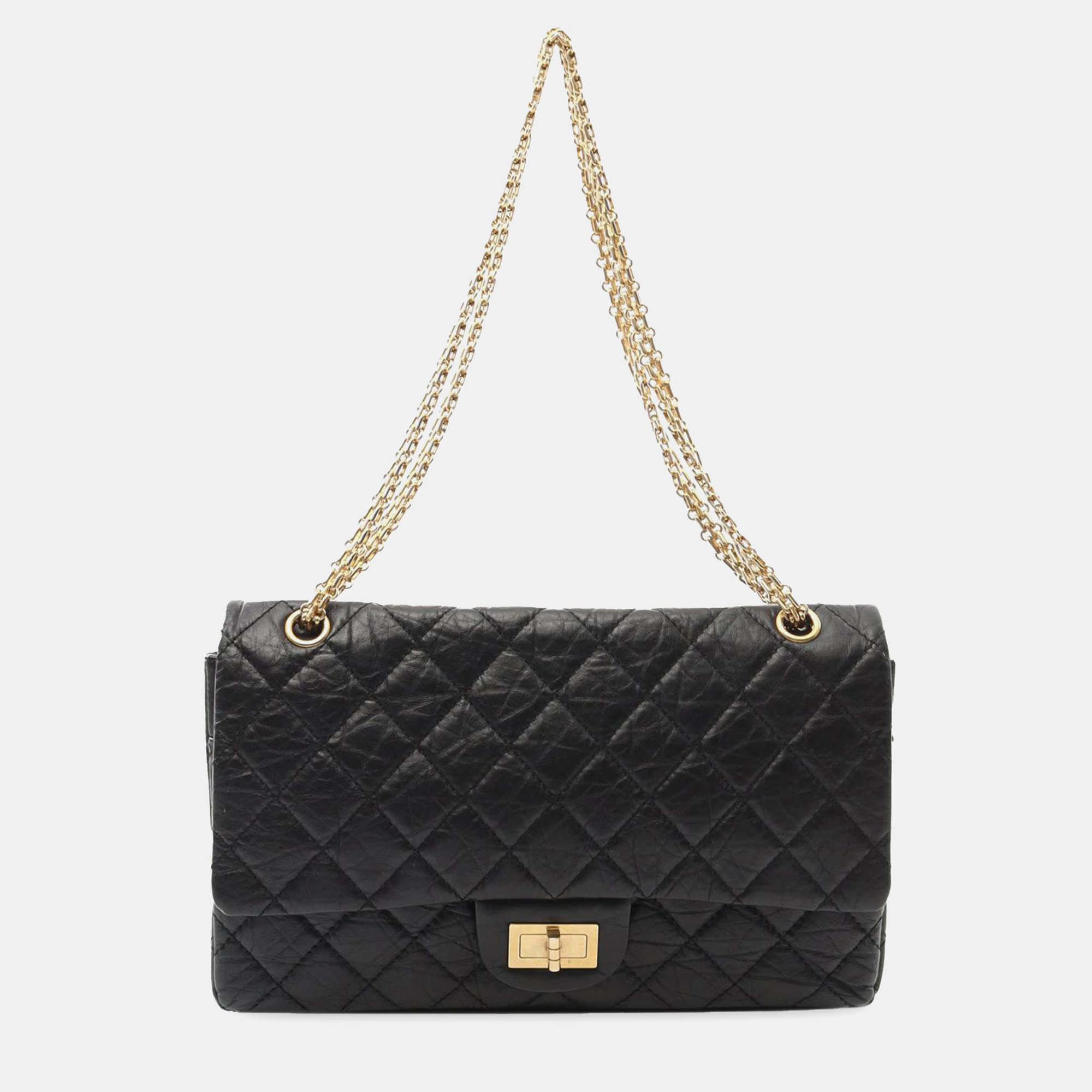 

Chanel Black Reissue 2.55 Aged Calfskin Double Flap Bag 226
