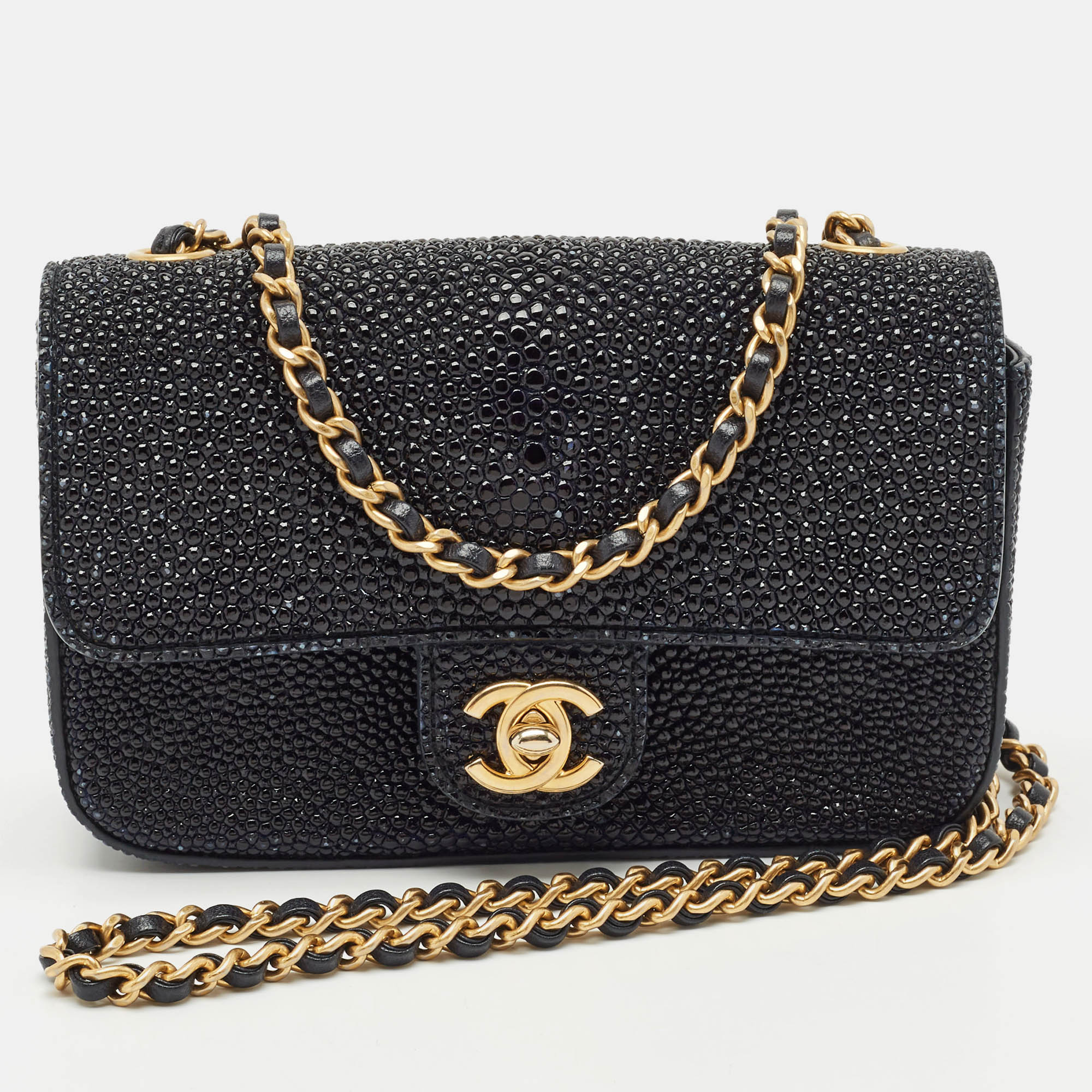 

Chanel Black Stingray Mini Flap Bag