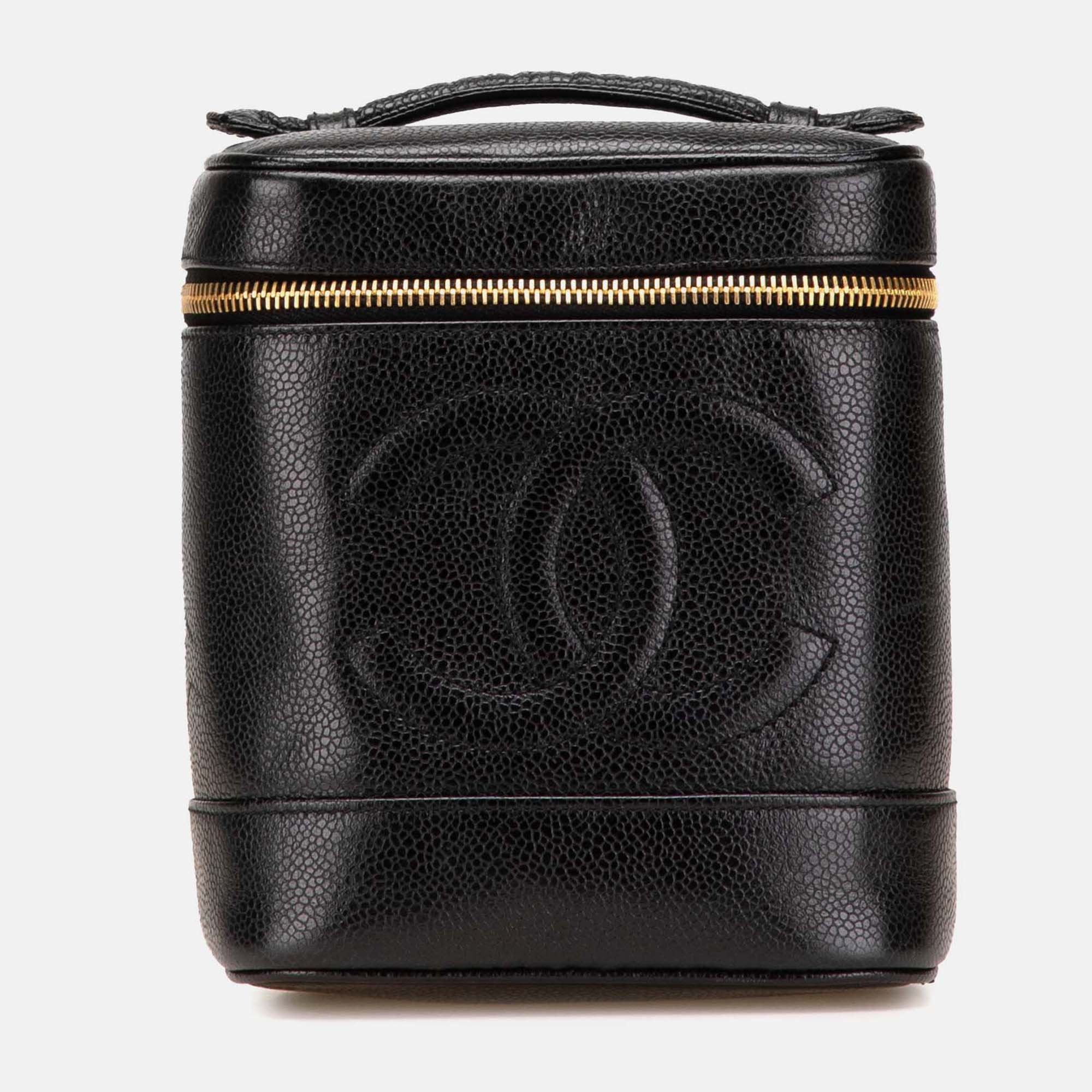 

Chanel Black CC Caviar Vanity Bag
