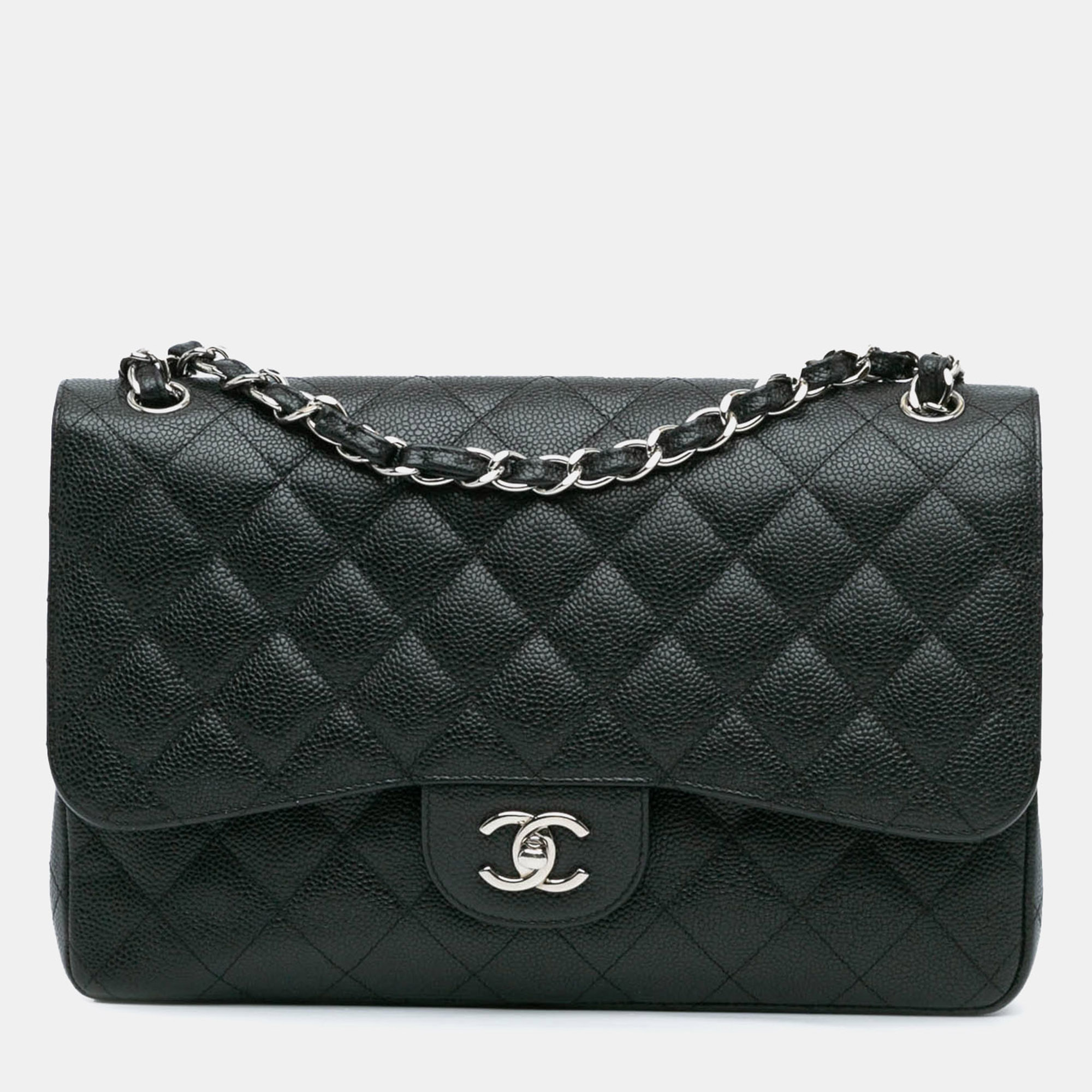 

Chanel Black Jumbo Classic Caviar Double Flap