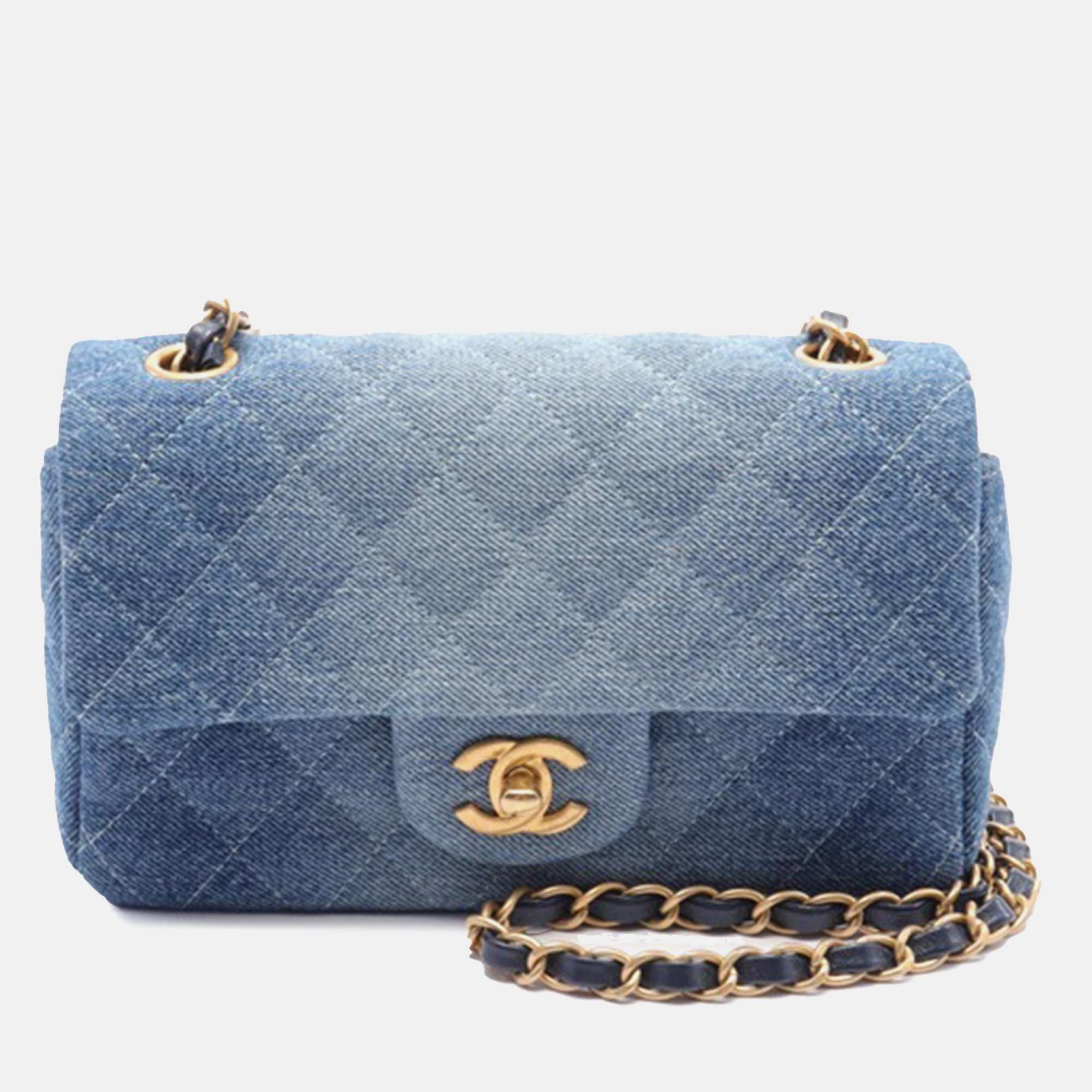 

Chanel Blue Quilted Washed Denim Rectangular Mini Flap Bag
