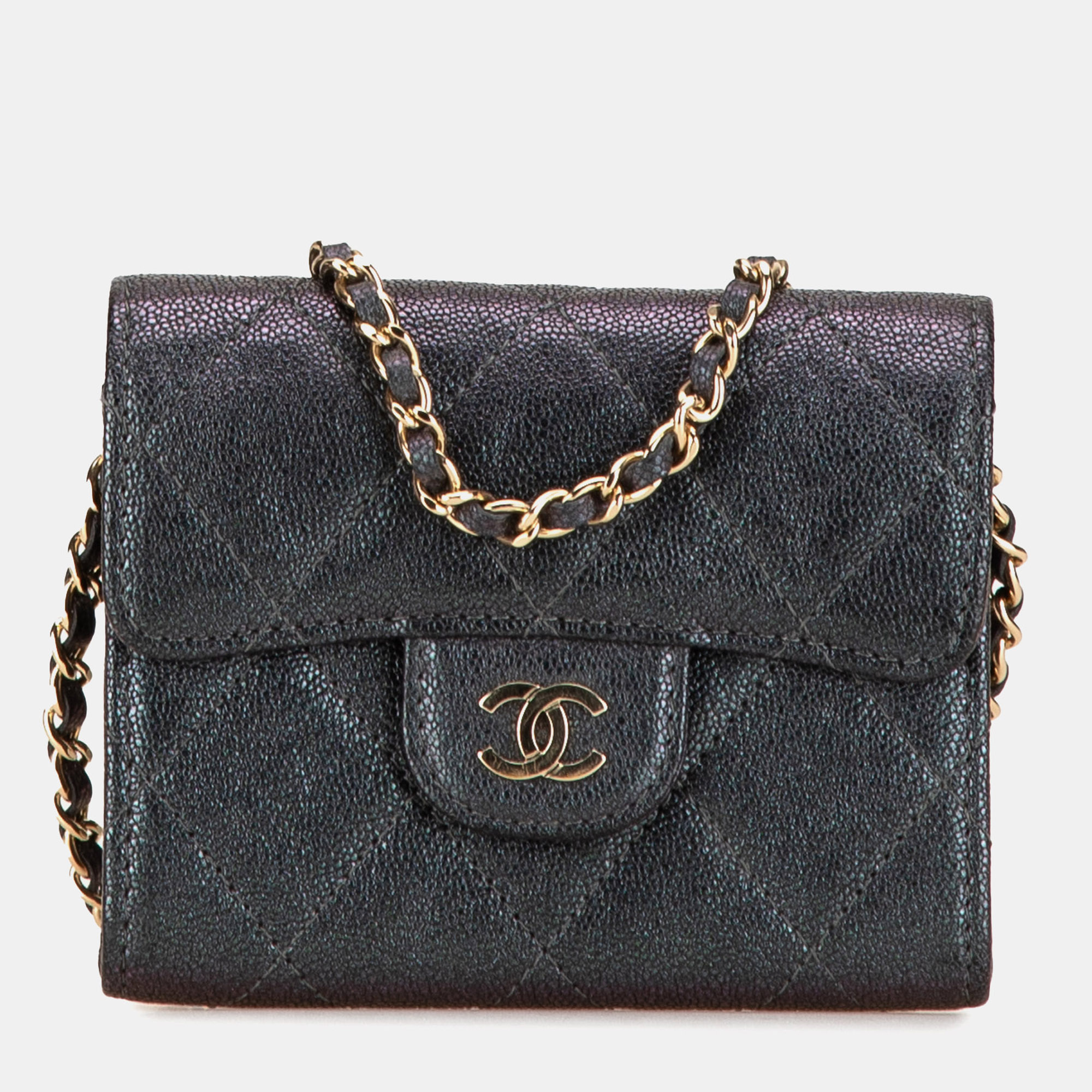 

Chanel Black Small Iridescent Caviar Single Flap