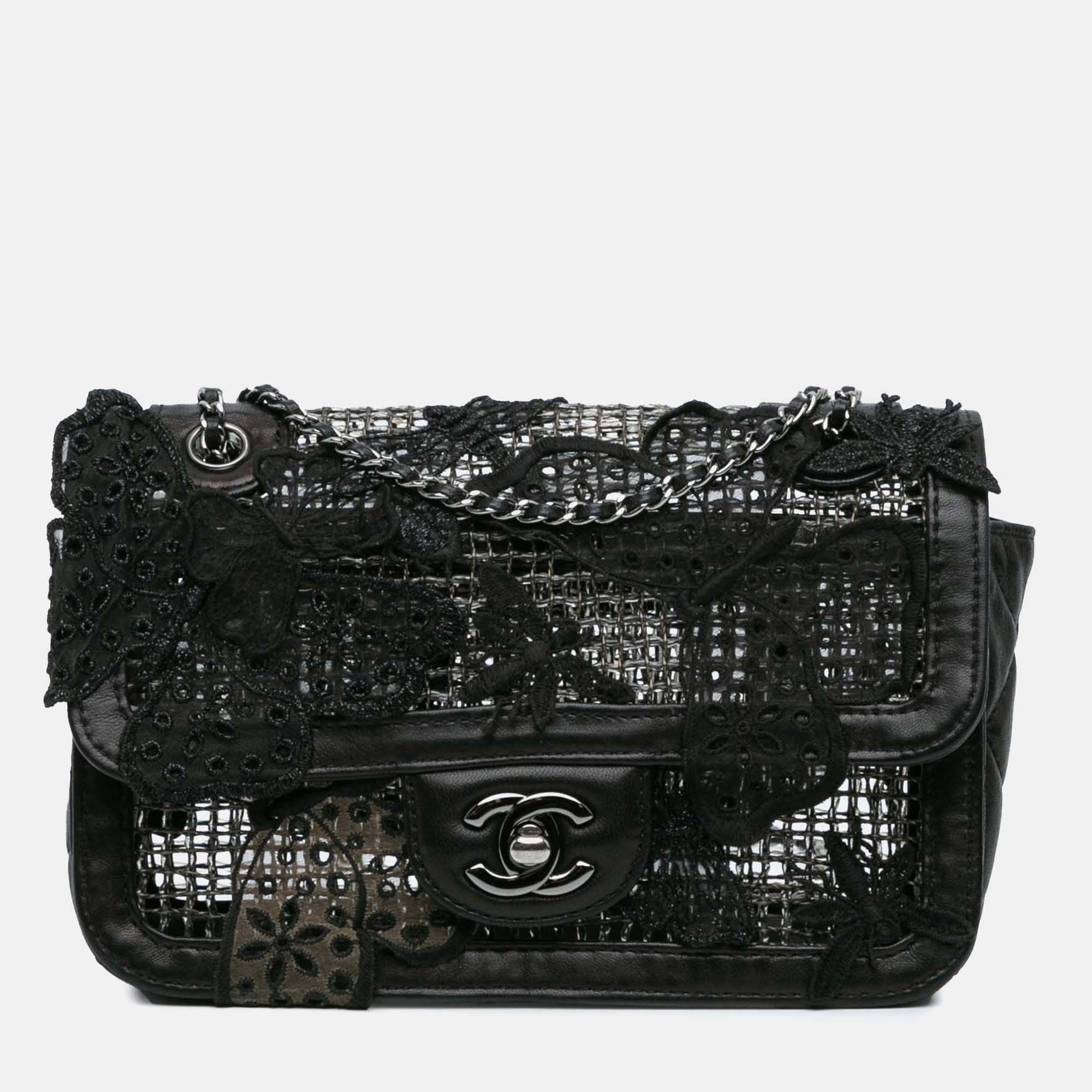 

Chanel Black Small Mesh Butterfly Flap