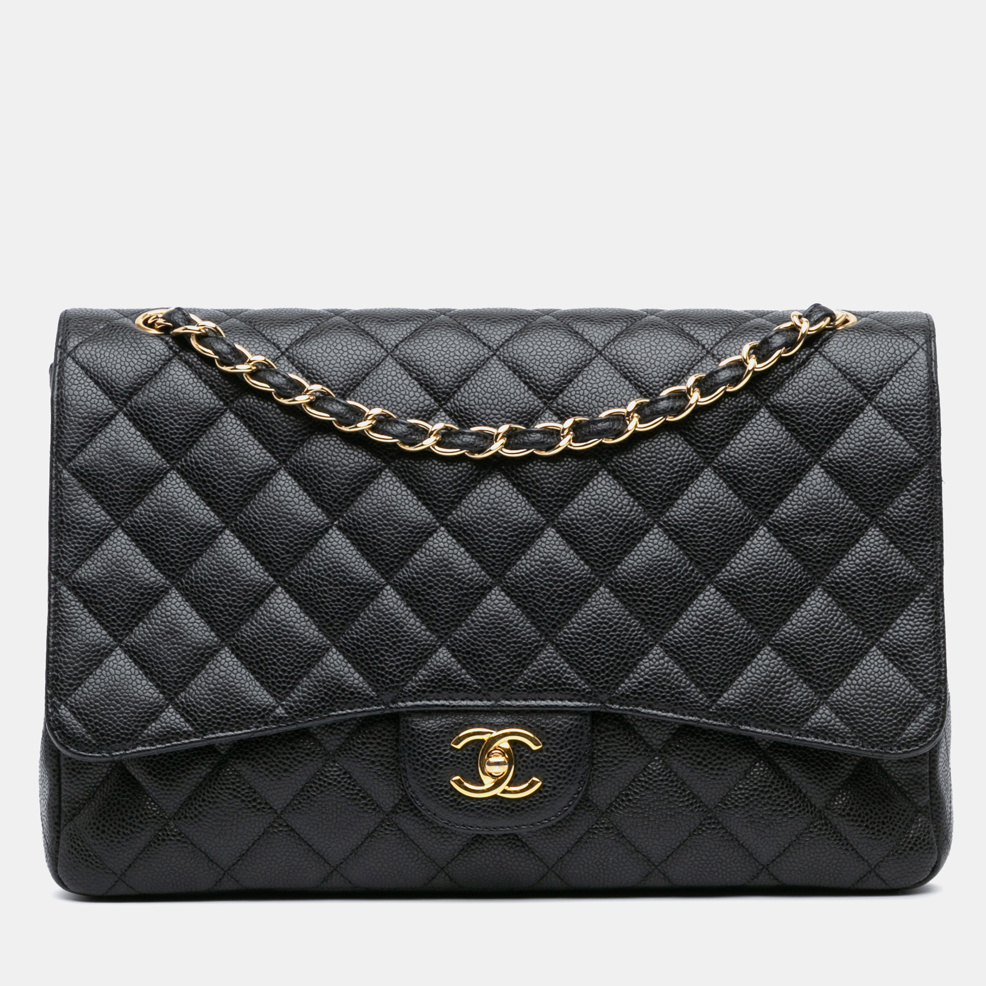 

Chanel Black Maxi Classic Caviar Single Flap