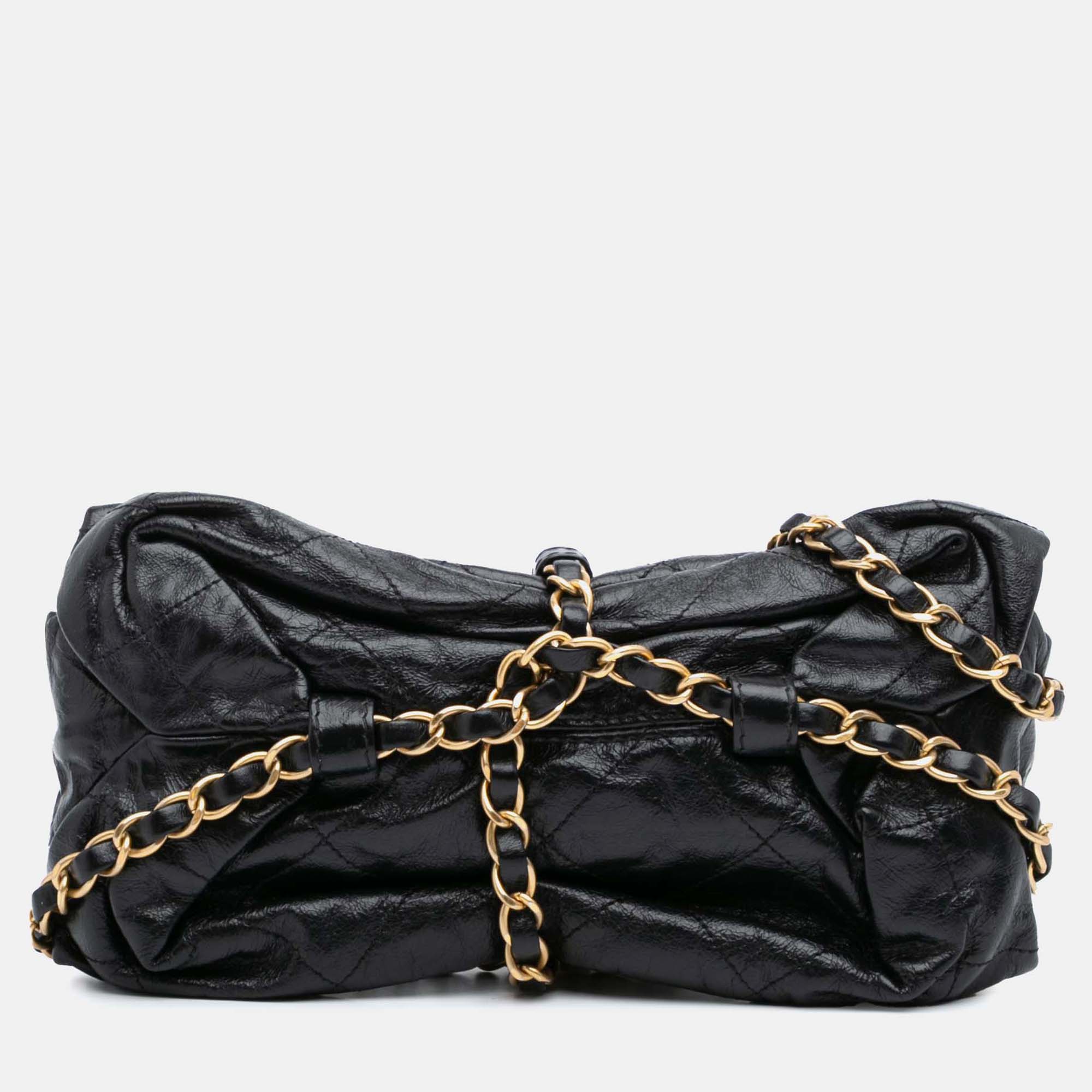 

Chanel Black Quilted Calfskin Midnight Swim Baluchon Bag