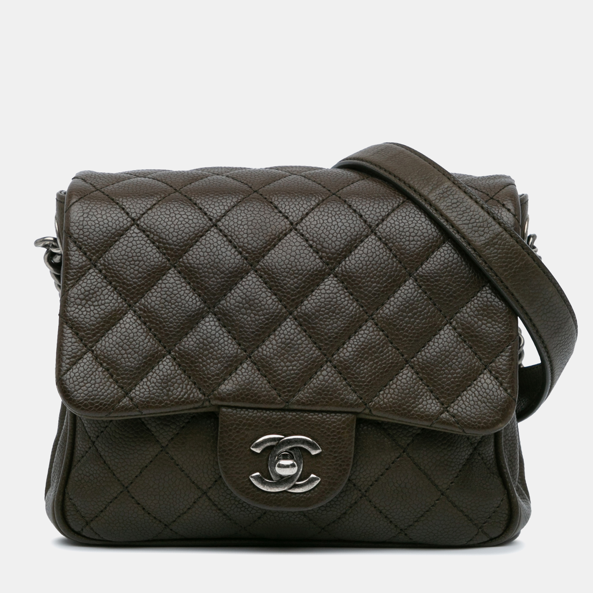 

Chanel Brown CC Quilted Caviar Crossbody