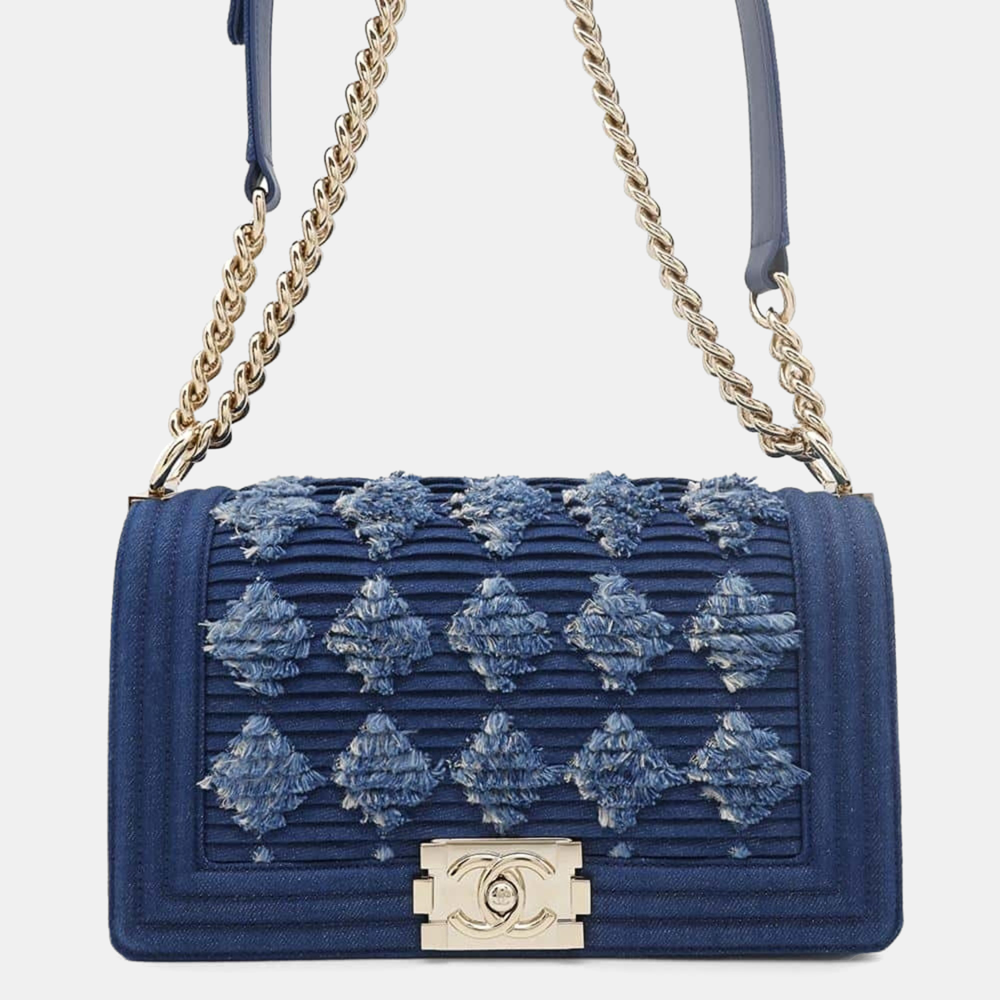 

Chanel Blue Denim Boy Chain Shoulder Bag