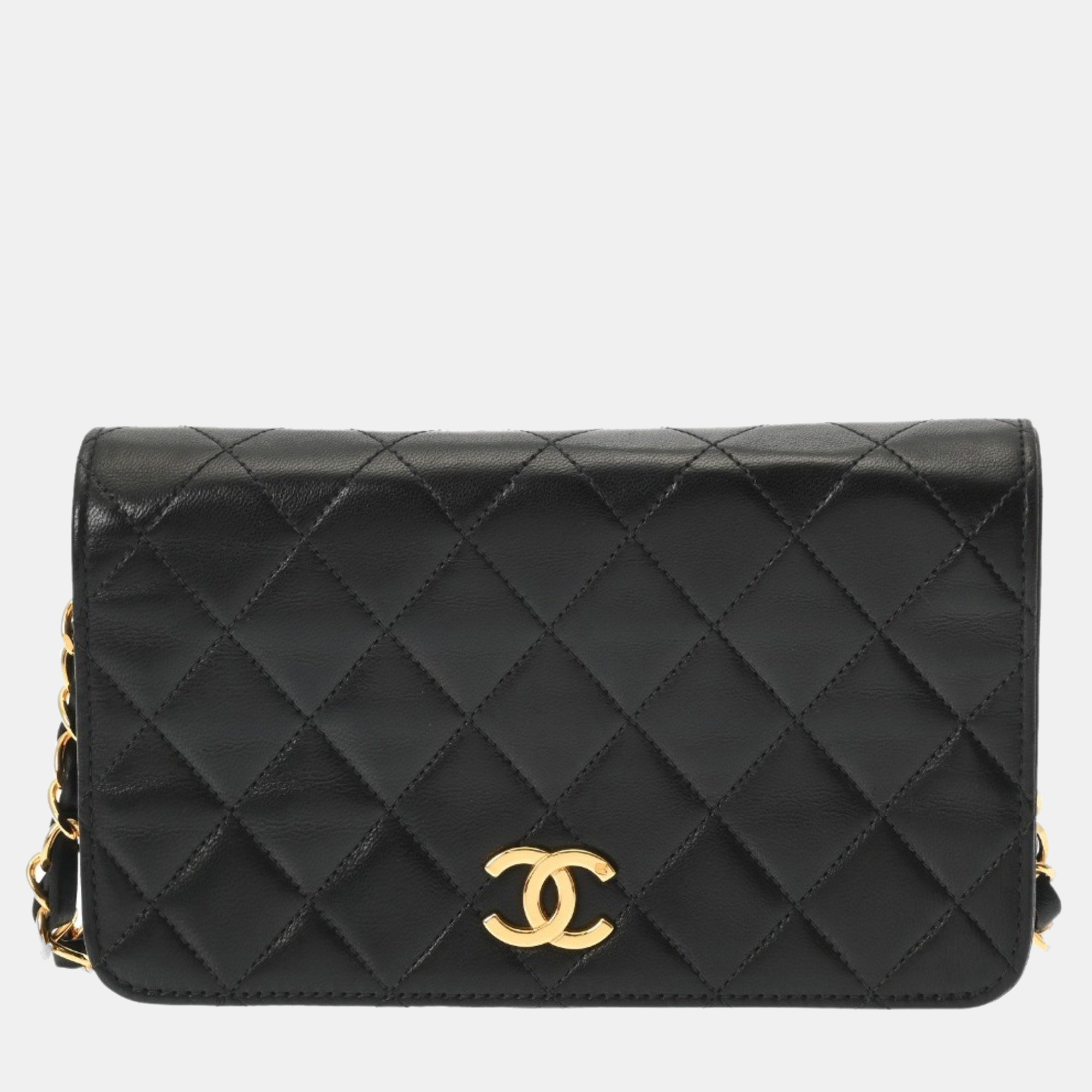 

Chanel Black Leather Push Lock Chain Shoulder Bag