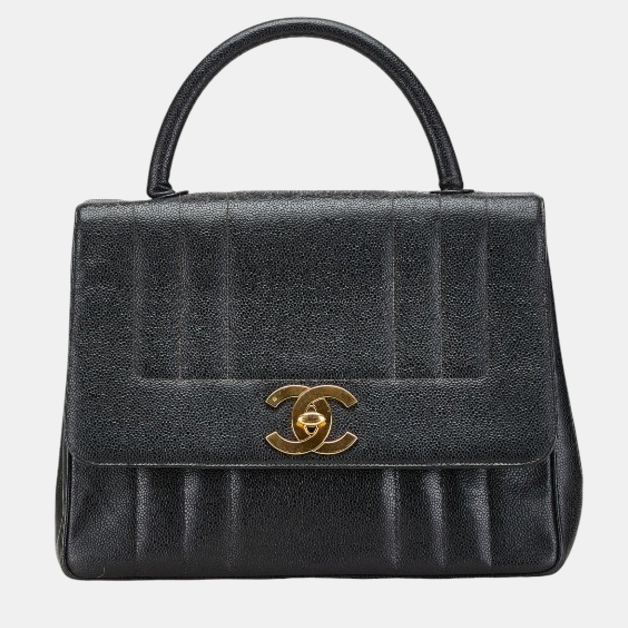 

Chanel Mademoiselle Coco Mark Handbag Black Caviar Skin