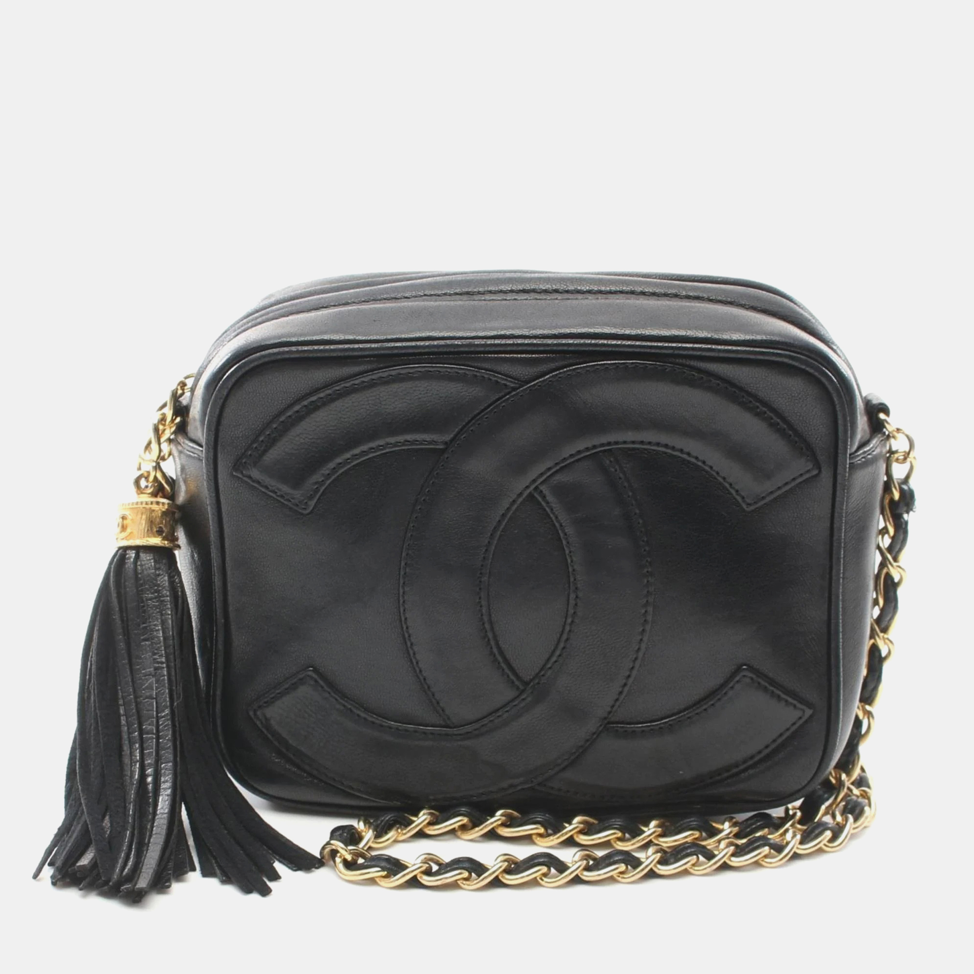 

Chanel Matelasse Deca Coco Mark Shoulder Bag Lambskin Sheepskin Black