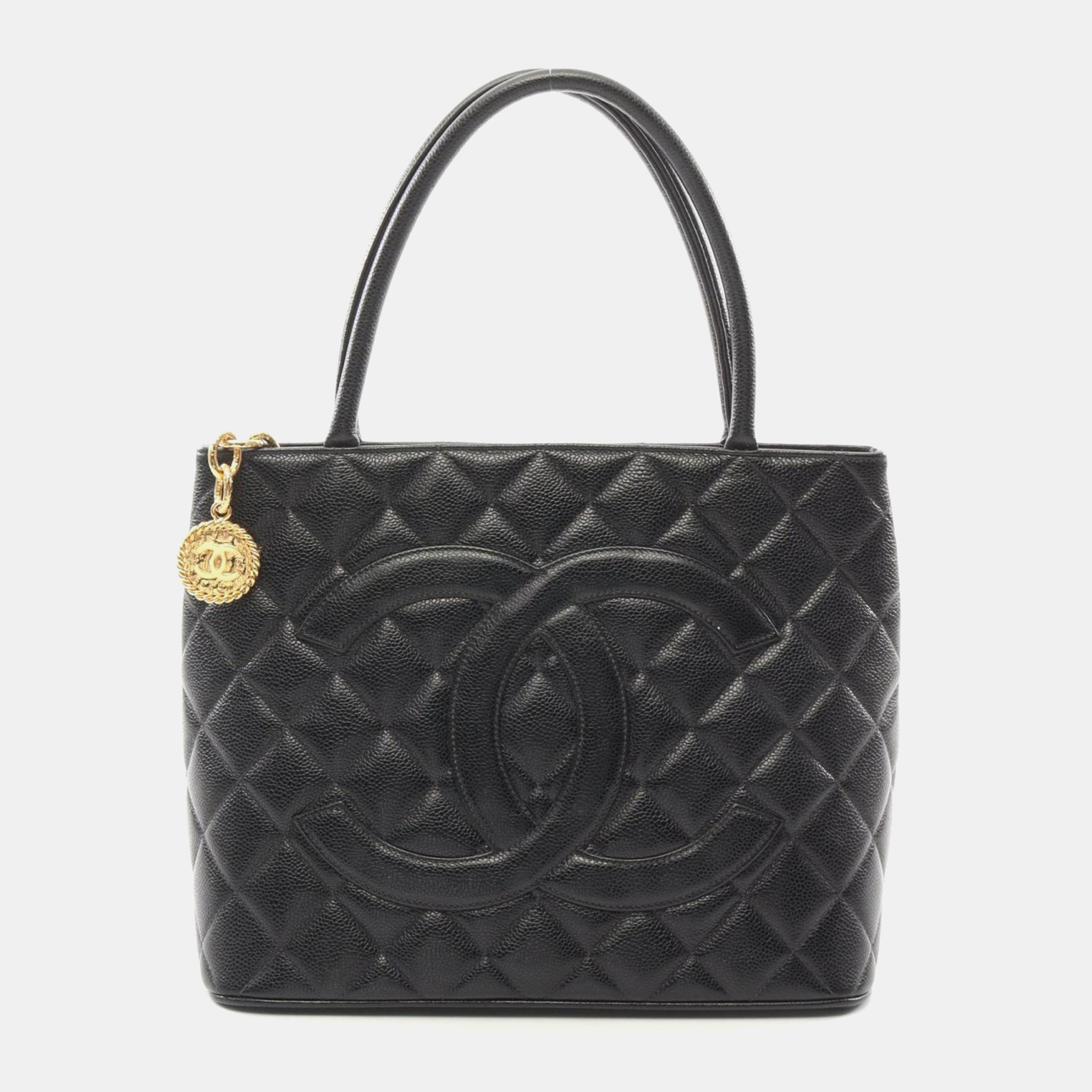 

Chanel Reprint Tote Bag Caviar Skin Grained Calf Black