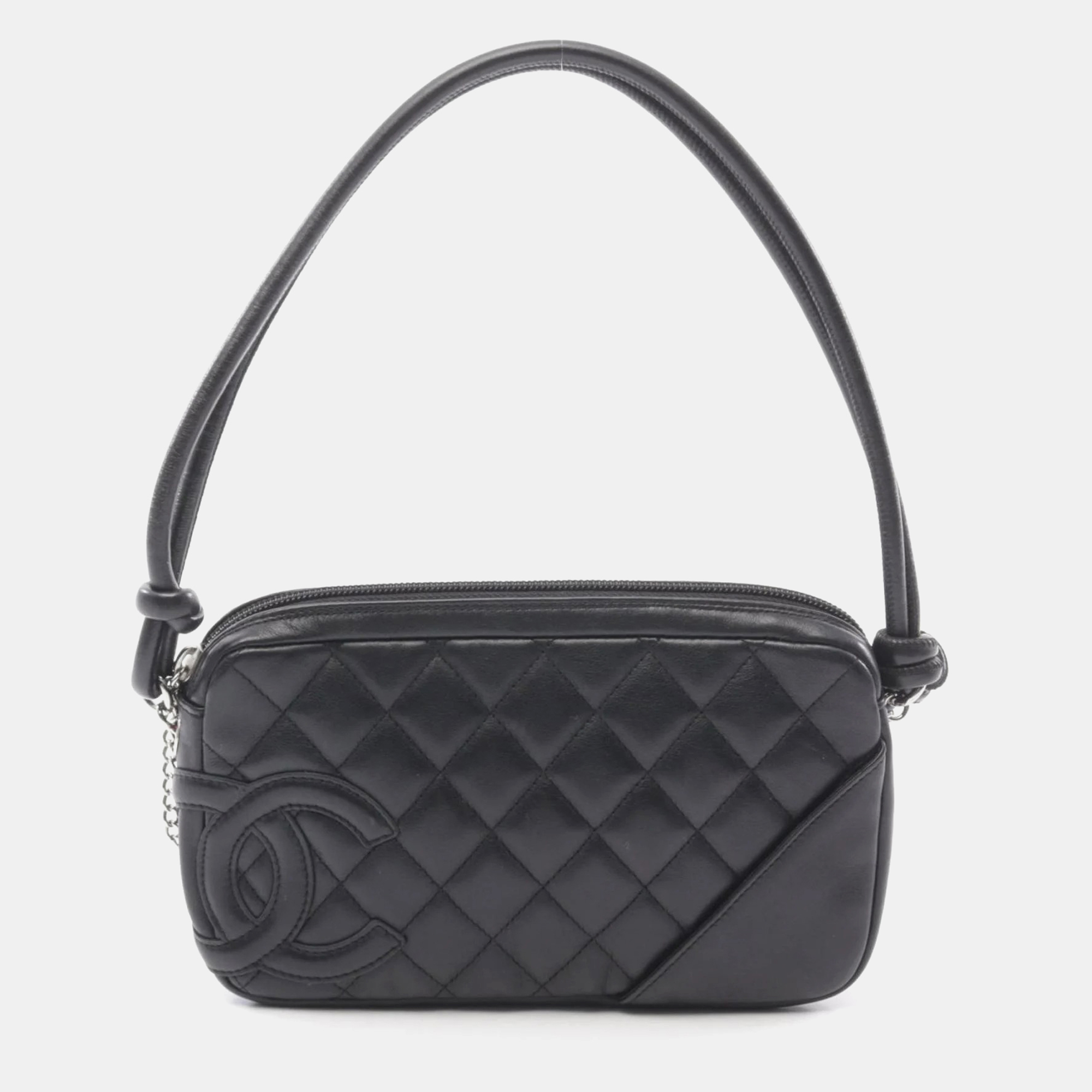 

Chanel Black Leather Cambon Line Handbag