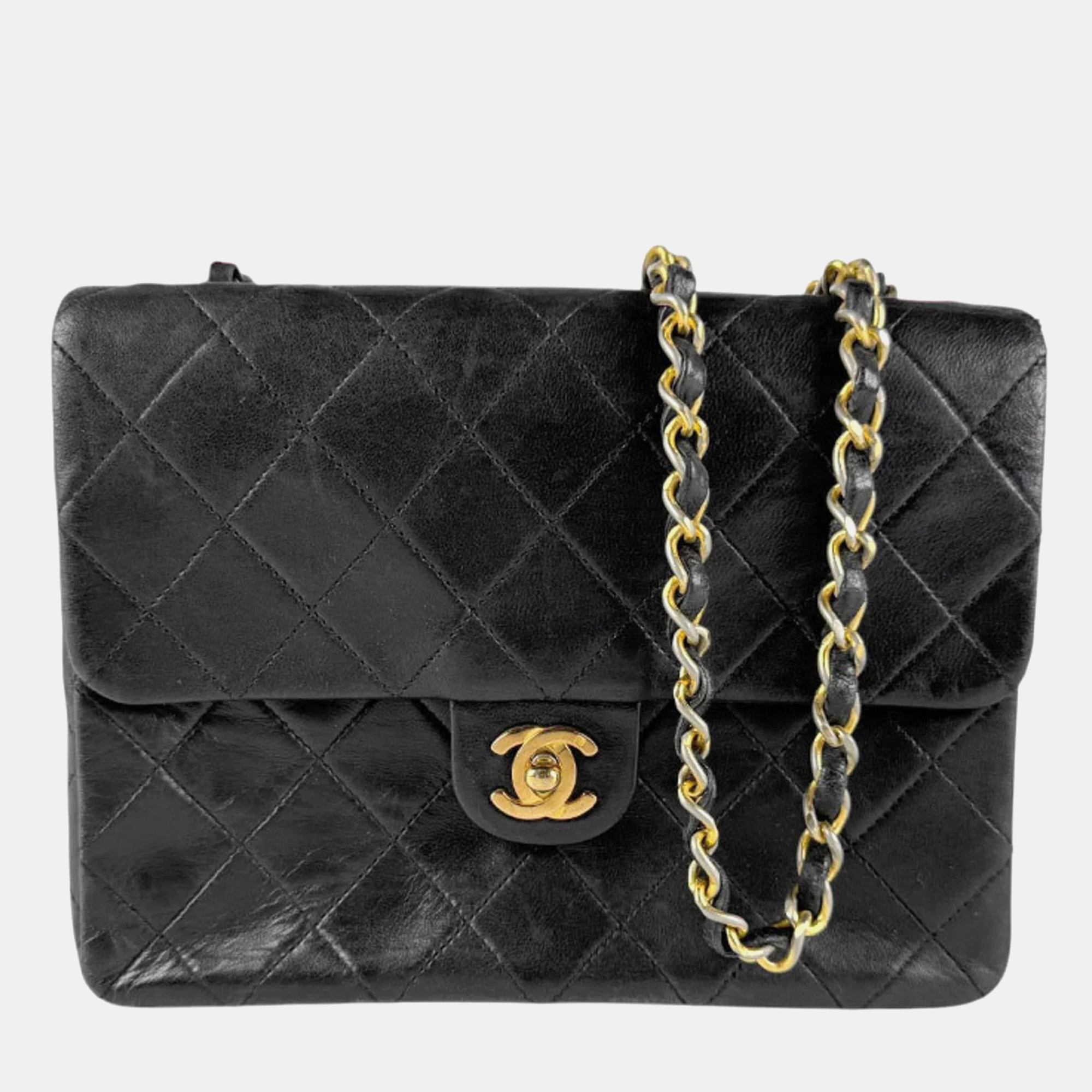 

Chanel Black Leather Classic Flap Shoulder Bag