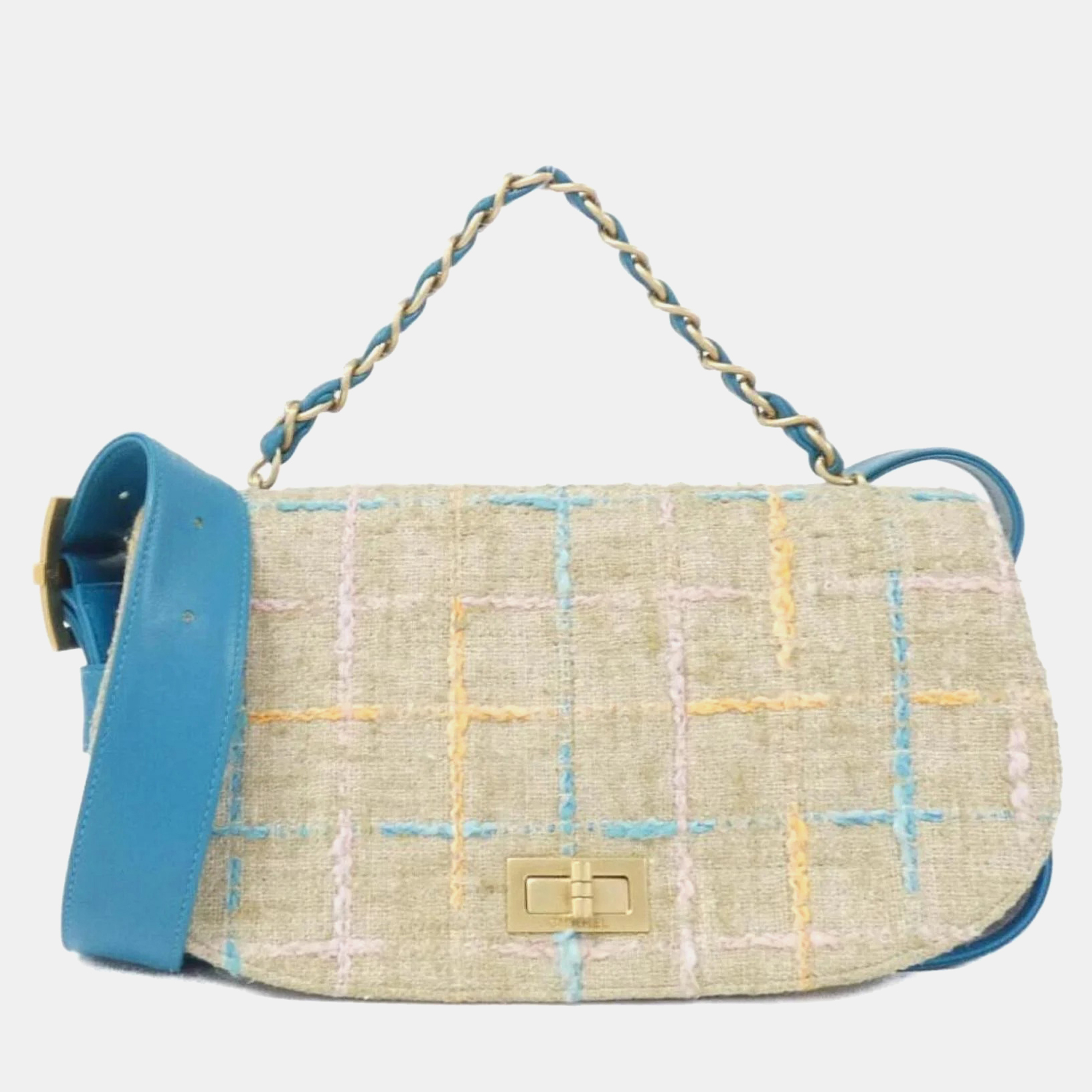

Chanel Neutrals Tweed Mademoiselle Flap Bag, Beige